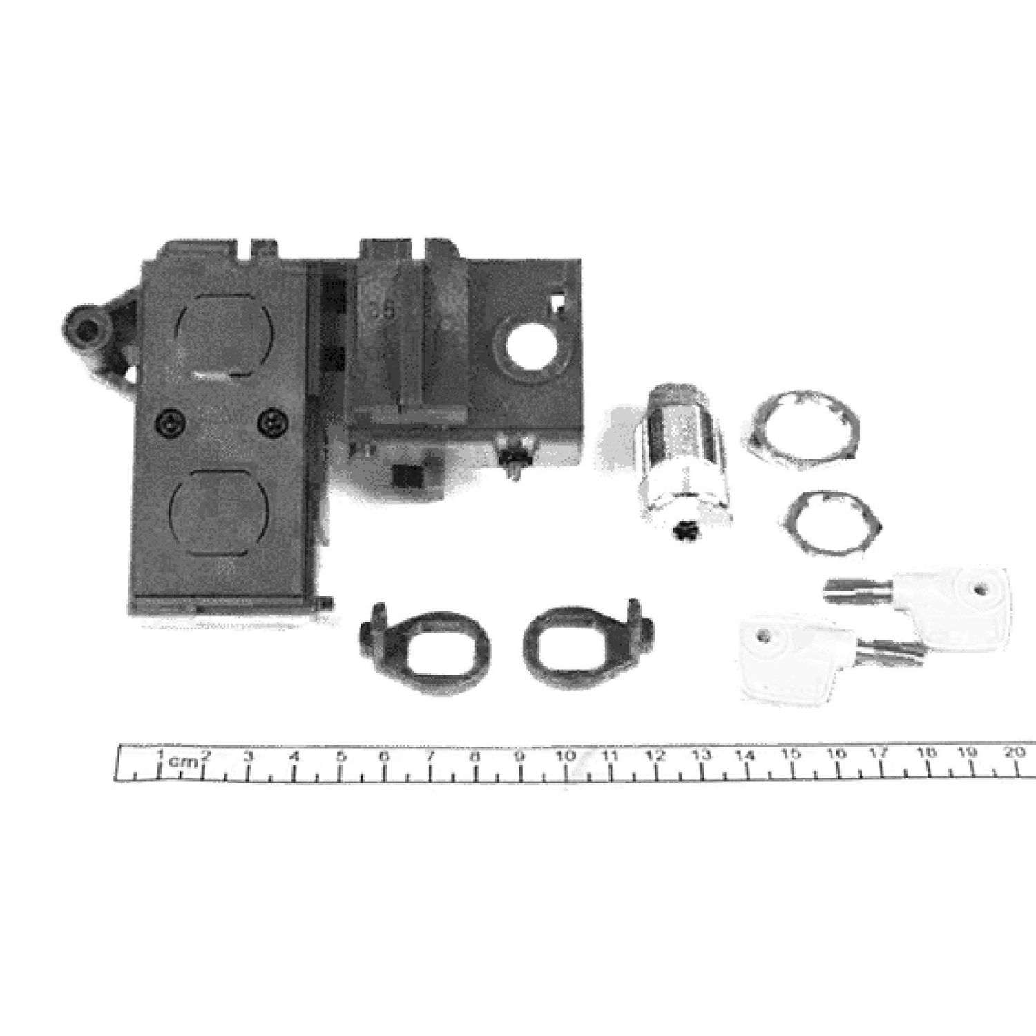 Picture of Locking kit, MasterPact NW, frame, spare part, circuit breaker locking, 1 lock with 1 key, with adaptation kit, PROFALUX keylock