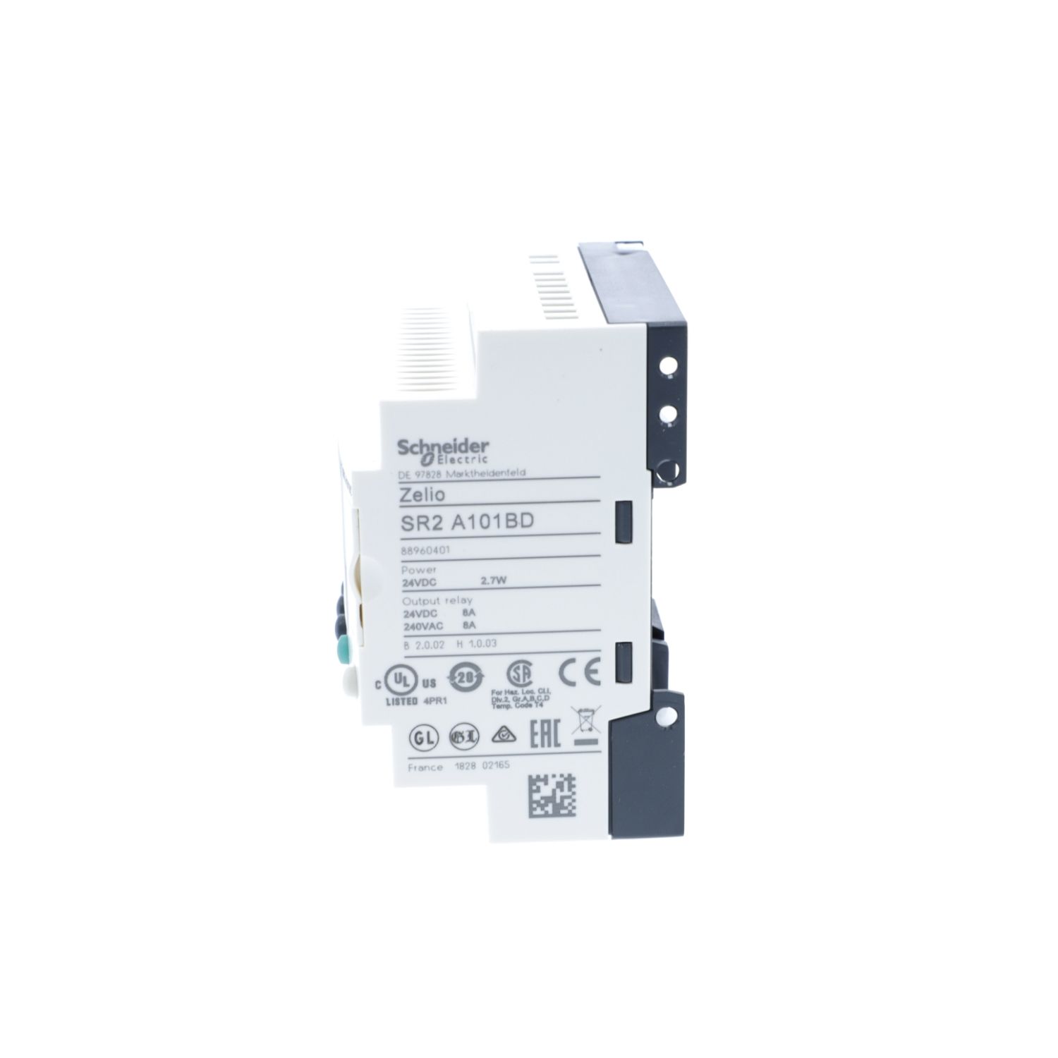 Picture of compact smart relay, Zelio Logic SR2 SR3, 10 IO, 24V DC, no clock, display