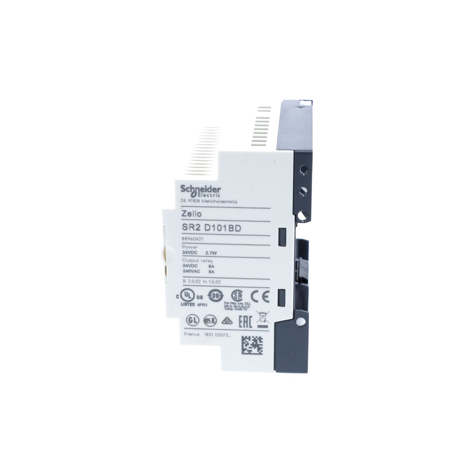 Picture of compact smart relay, Zelio Logic SR2 SR3, 10 IO, 24V DC, no clock, no display