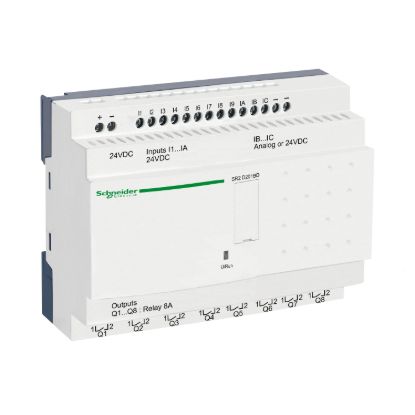 Picture of compact smart relay, Zelio Logic SR2 SR3, 20 IO, 24V DC, no clock, no display