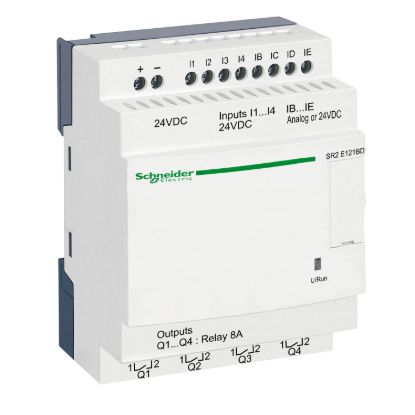 Picture of Compact smart relay, Zelio Logic, 12 I/O, 24 V DC, clock, no display