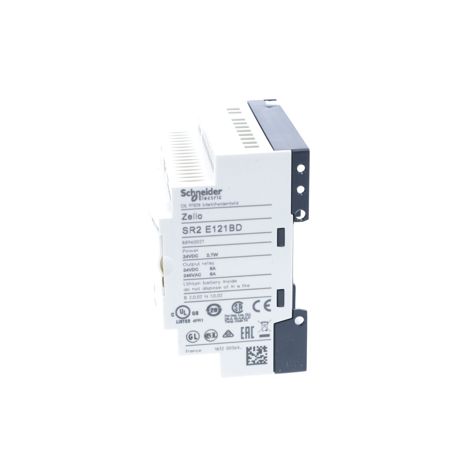 Picture of Compact smart relay, Zelio Logic, 12 I/O, 24 V DC, clock, no display