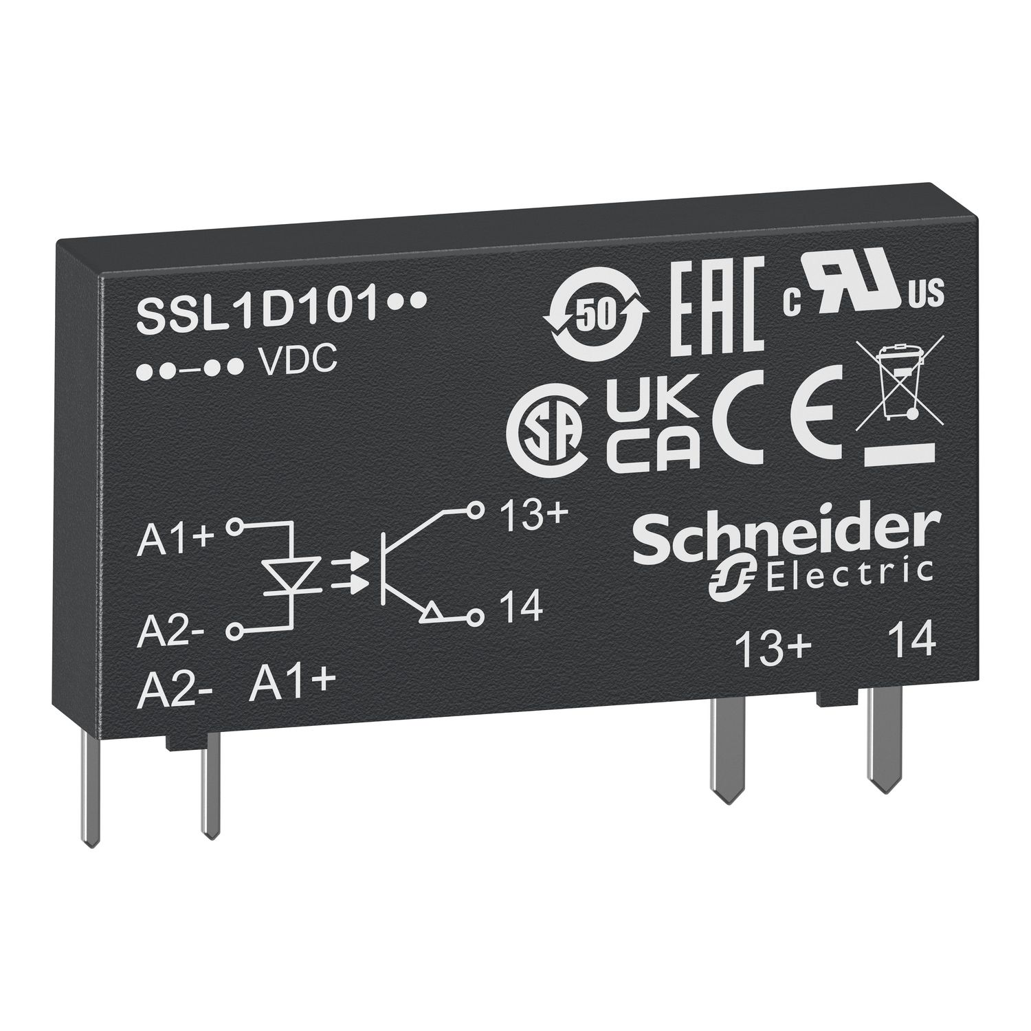 Picture of Solid state slim relay, Harmony Solid State Relays, 2A, zero voltage switching, input 3…12V DC, output 24...280V AC