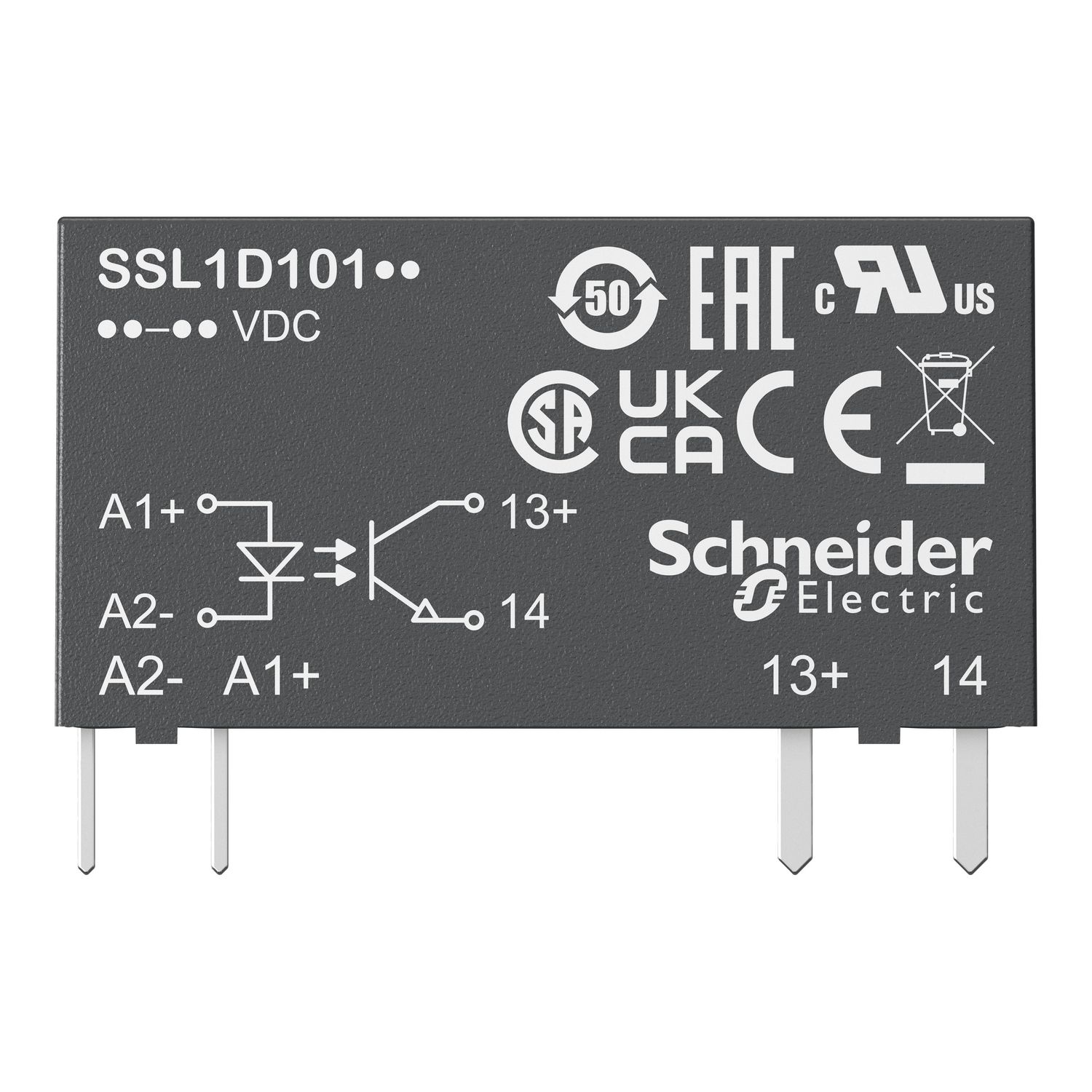 Picture of Solid state slim relay, Harmony Solid State Relays, 2A, zero voltage switching, input 3…12V DC, output 24...280V AC