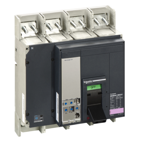 Picture of Circuit breaker, ComPact NS1250N, 50kA/415VAC, Micrologic 5.0 trip unit, 1250A, fixed, 4 poles 4d
