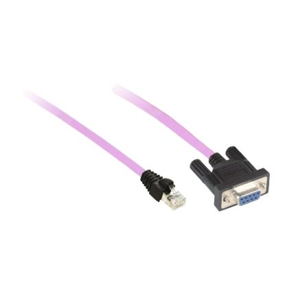 Picture of CANopen preassembled cable, for CANopen bus, 0.5m, 1 x RJ45, 1 female SUB D 9