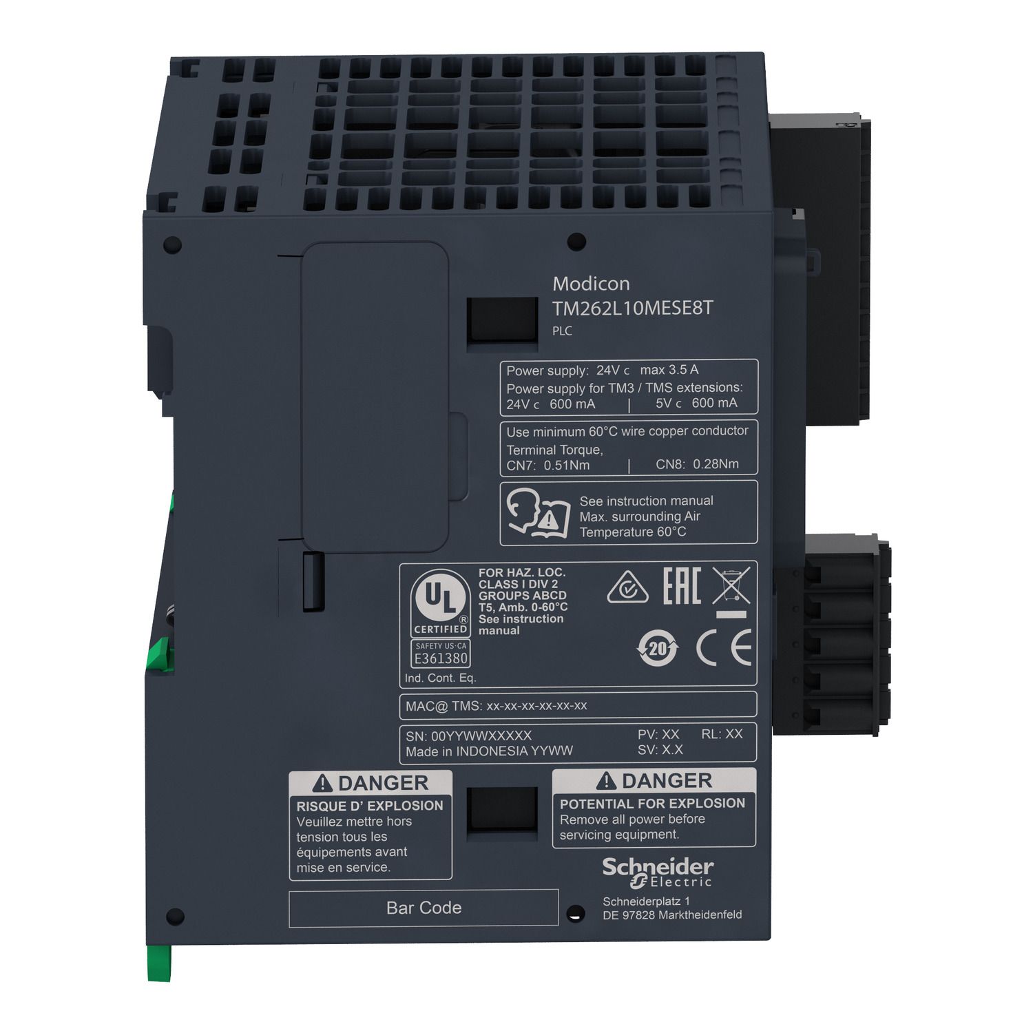 Picture of logic controller, Modicon M262, 5ns per instruction, Ethernet