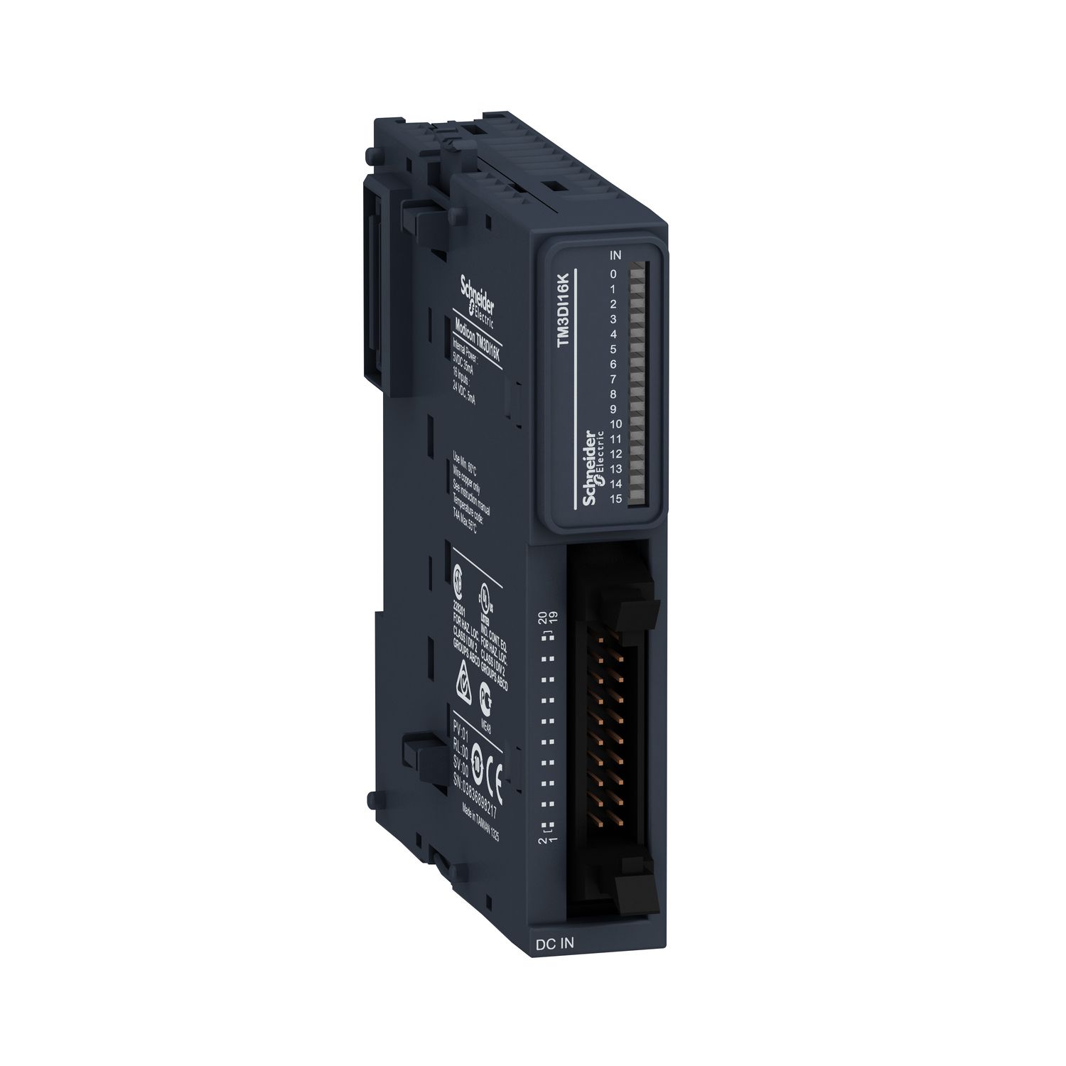 Picture of Discrete input module, Modicon TM3, 16 inputs (HE10) 24 VDC