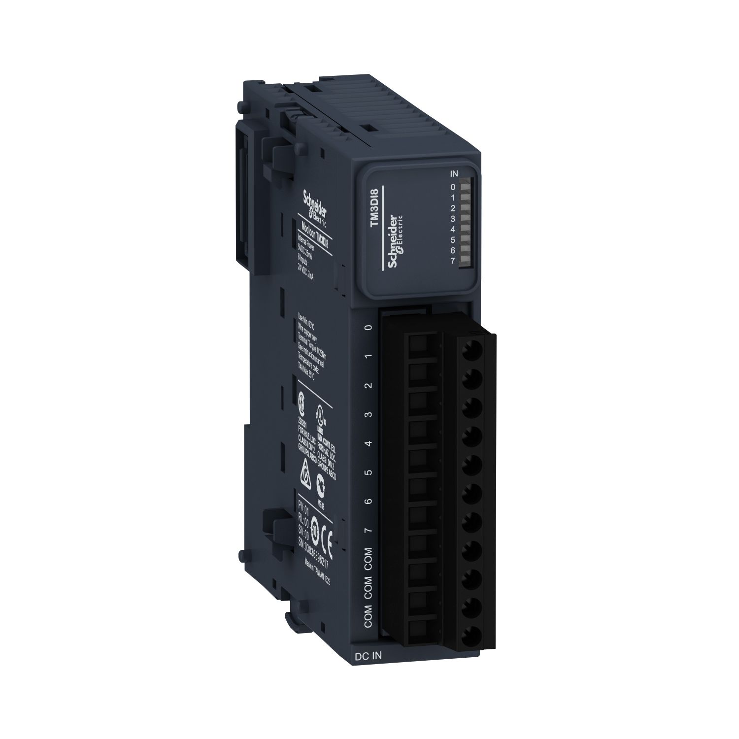 Picture of Discrete input module, Modicon TM3, 8 inputs (screw) 24 VDC