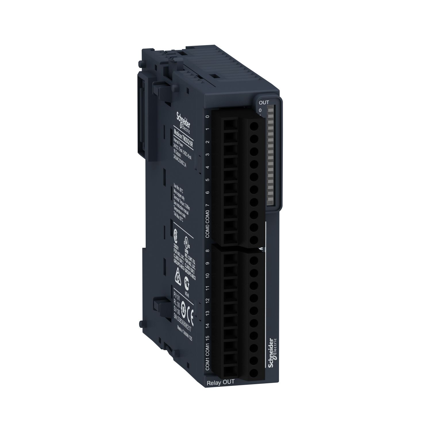 Picture of Discrete output module, Modicon TM3, 16 relay outputs (screw) 24 VDC