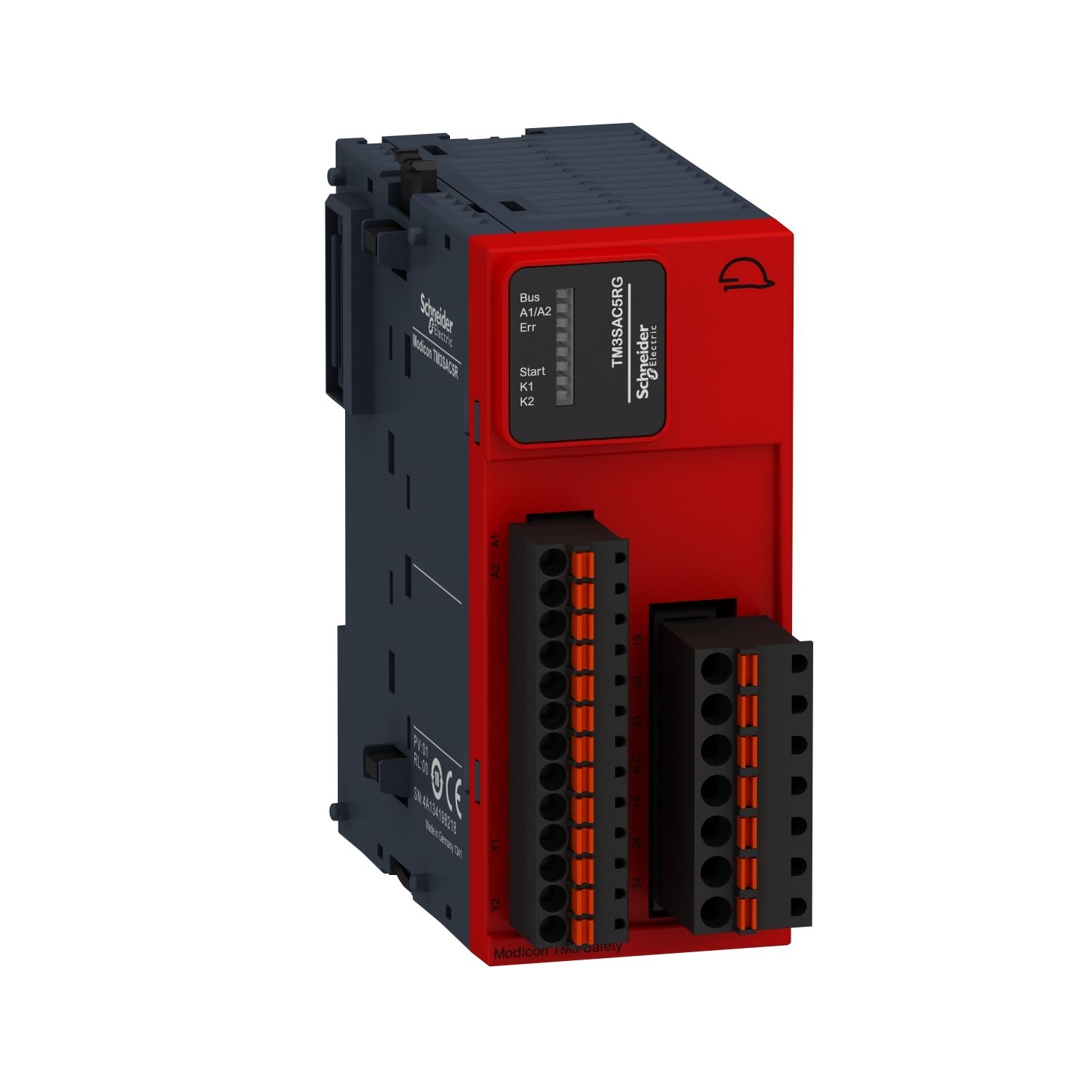 Picture of Safety module, Modicon TM3, 1 Function, Cat 3 PL d/SIL CL2 (spring) 24 VDC