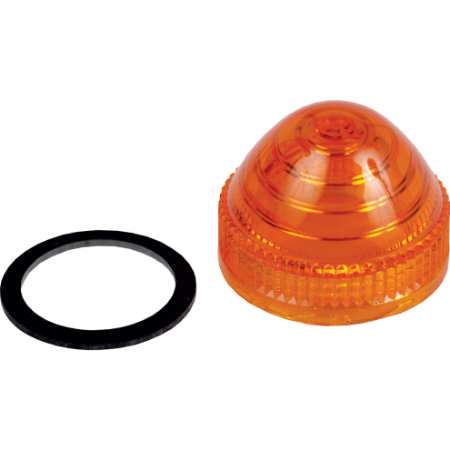 Picture of Harmony 9001K, Harmony 9001SK, lens, polycarbonate, domed, amber, grooved lens, 30 mm, for pilot light