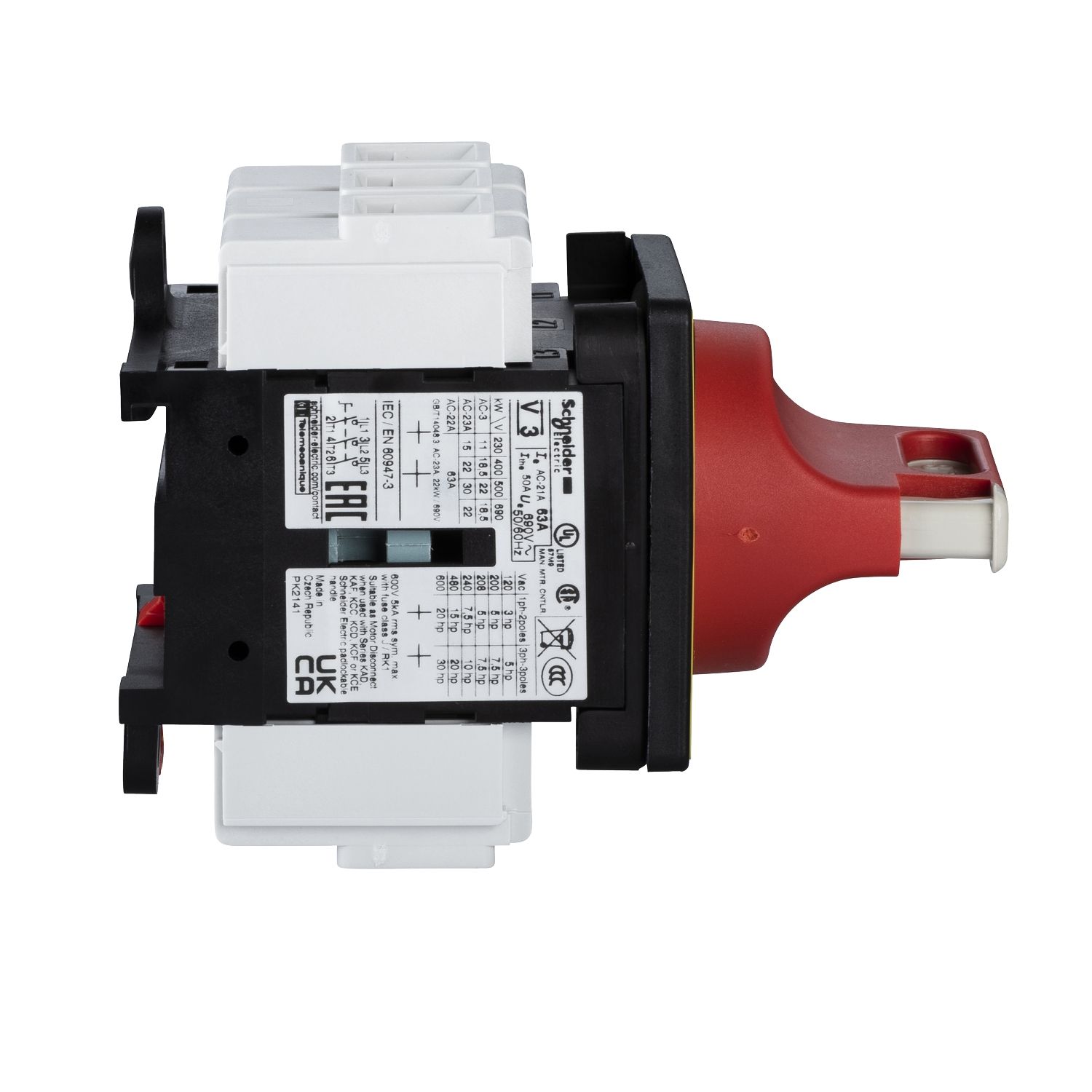 Picture of Emergency stop switch disconnector, TeSys Mini-Vario, 63A, on door