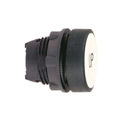 Picture of Harmony XB5, Head for non illuminated push button, white flush, 22mm, spring return, white marked UP