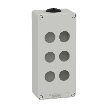 Picture of Die cast empty control station, Harmony XAP, XB2 SL, zinc alloy, grey, M25, 6 cut outs 22mm, 80x175x51,5mm