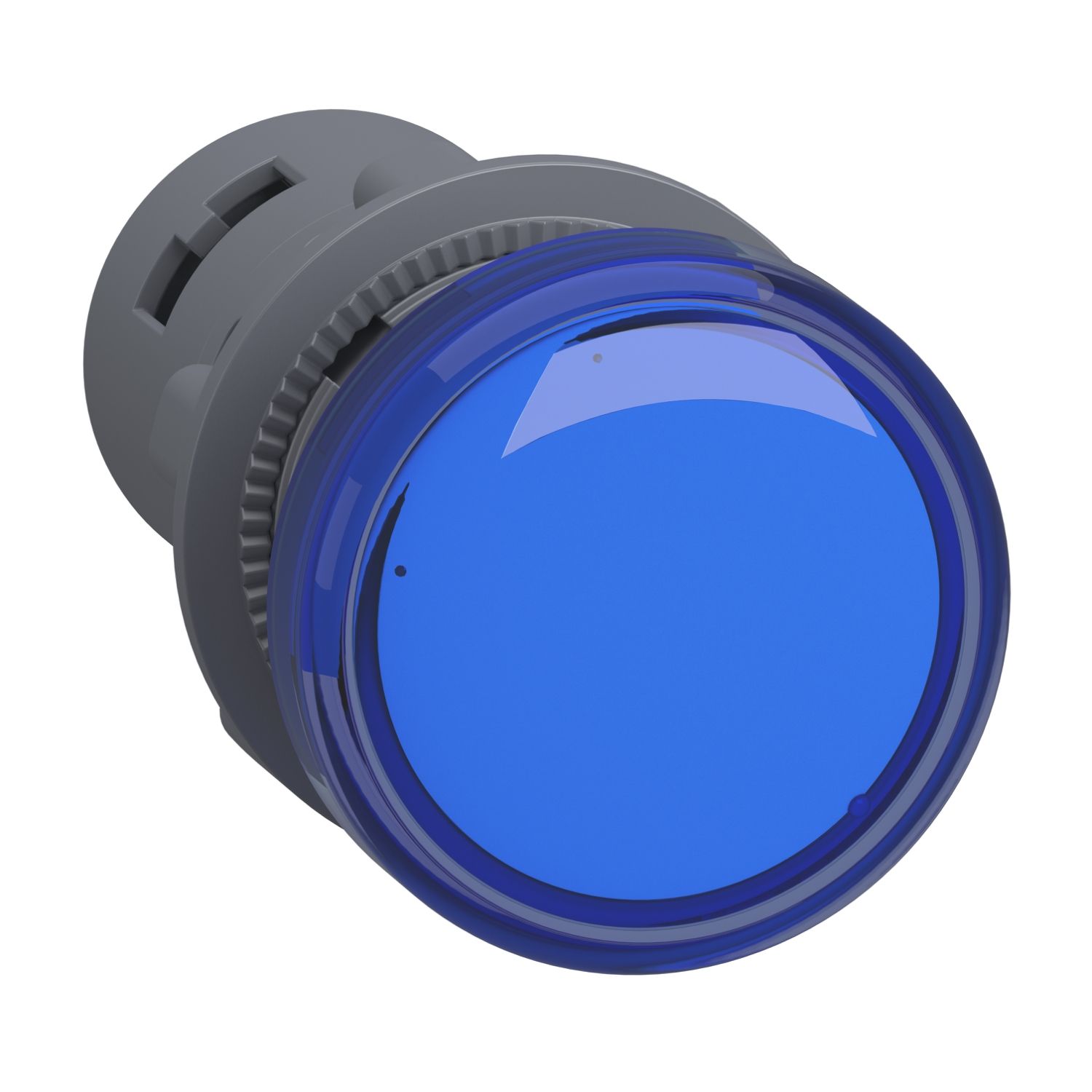 Picture of Monolithic pilot light, Easy Harmony XA2, plastic, blue, 22mm, integral LED, screw clamp terminals, 24V AC DC