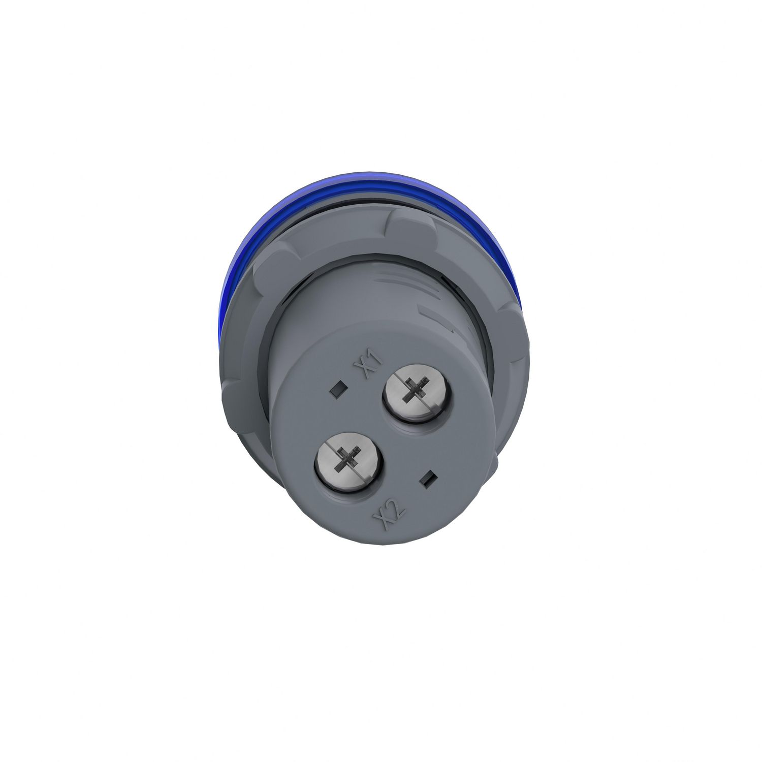 Picture of Monolithic pilot light, Easy Harmony XA2, plastic, blue, 22mm, integral LED, screw clamp terminals, 24V AC DC