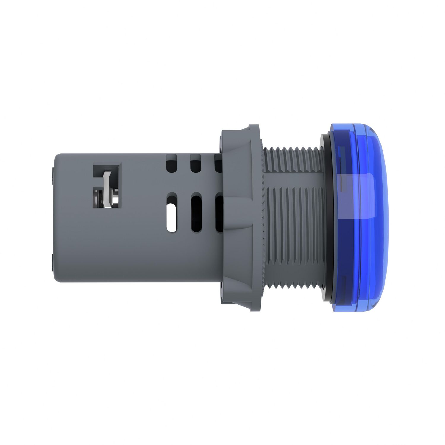 Picture of Monolithic pilot light, Easy Harmony XA2, plastic, blue, 22mm, integral LED, screw clamp terminals, 24V AC DC