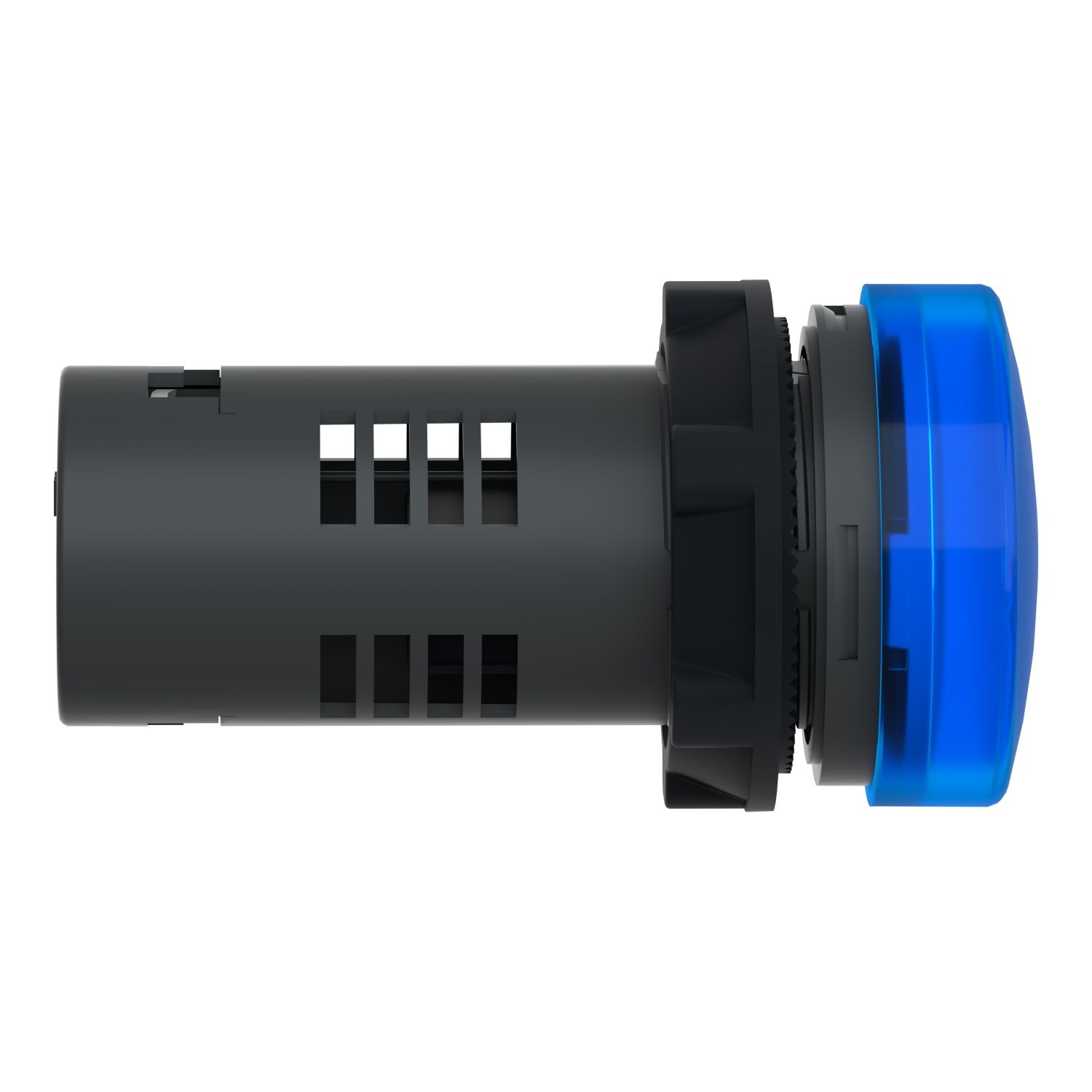 Picture of Monolithic pilot light, Easy Harmony XA2, plastic, blue, 22mm, integral LED, screw clamp terminals, 24V AC DC