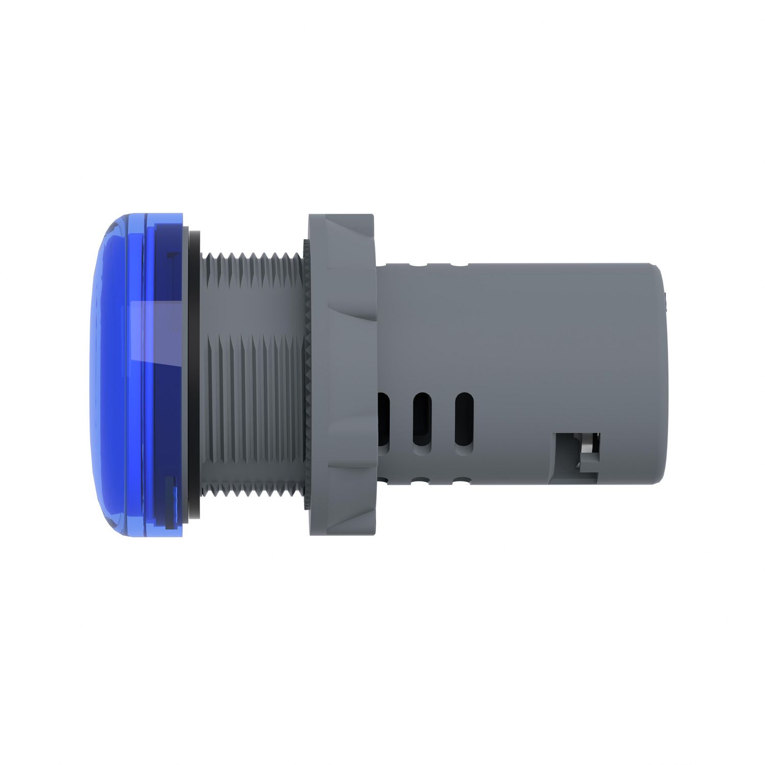 Picture of Monolithic pilot light, Easy Harmony XA2, plastic, blue, 22mm, integral LED, screw clamp terminals, 24V AC DC