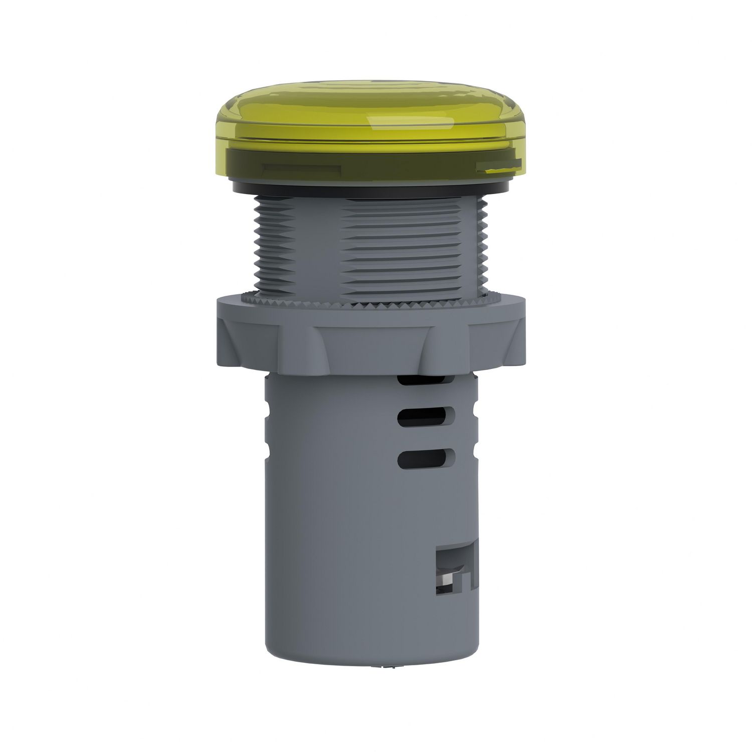 Picture of Monolithic pilot light, Easy Harmony XA2, plastic, yellow, 22mm, integral LED, screw clamp terminals, 24V AC DC