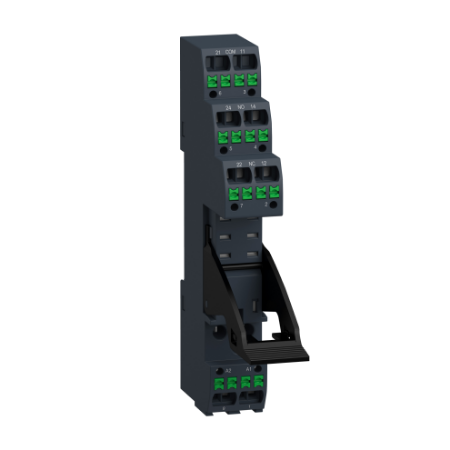 Picture of push in socket with clamp, Harmony Electromechanical Relays, for RXG2 relays, 5A, push-in terminals, separate contact