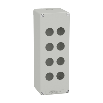 Picture of Die cast empty control station, Harmony XAP, XB2 SL, zinc alloy, grey, M25, 8 cut outs 22mm, 80x220x77mm