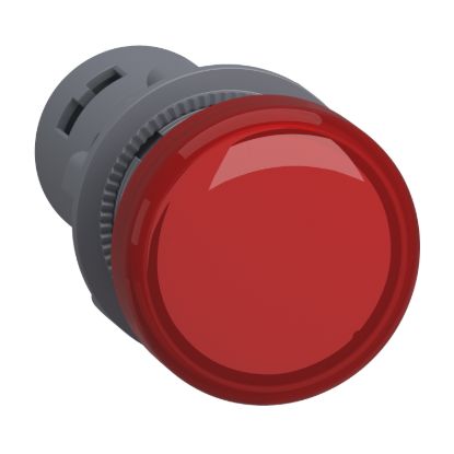 Picture of Monolithic pilot light, Easy Harmony XA2E, plastic, red, 22mm, integral LED, screw clamp terminals, 110V AC DC, anti interference