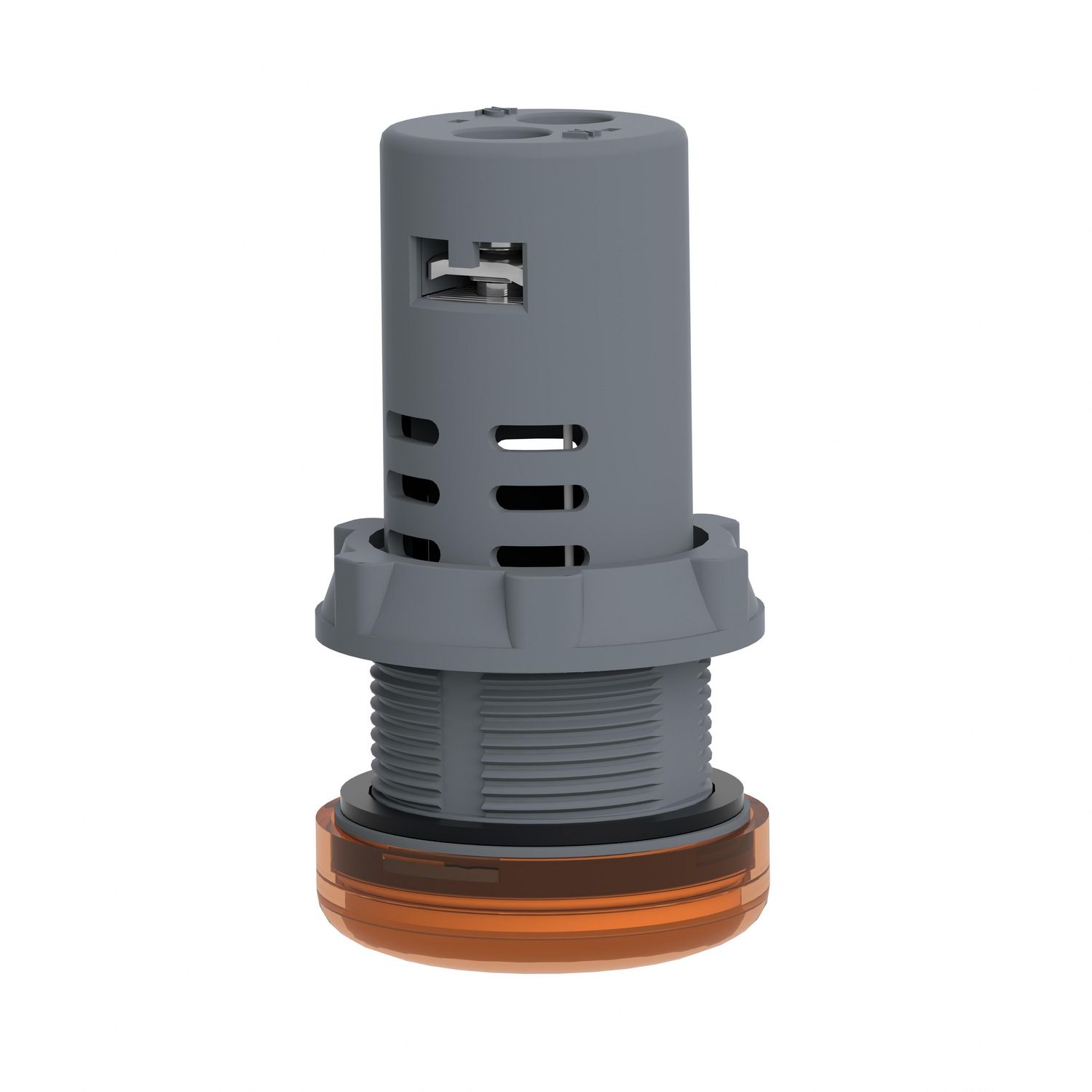 Picture of Monolithic pilot light, Easy Harmony XA2E, plastic, amber, 22mm, integral LED, screw clamp terminals, 110V AC DC, anti interference