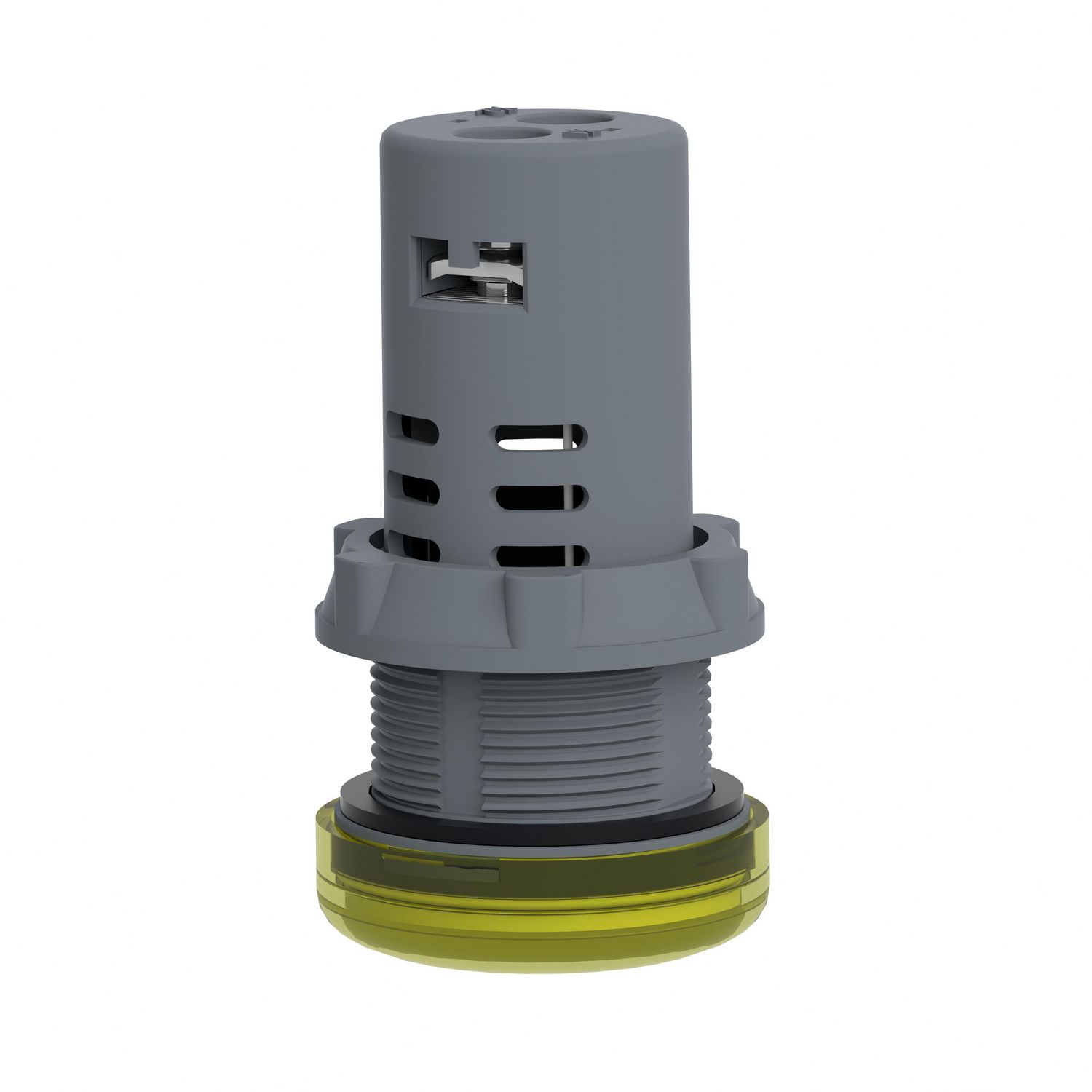 Picture of Monolithic pilot light, Easy Harmony XA2E, plastic, yellow, 22mm, integral LED, screw clamp terminals, 110V AC DC, anti interference