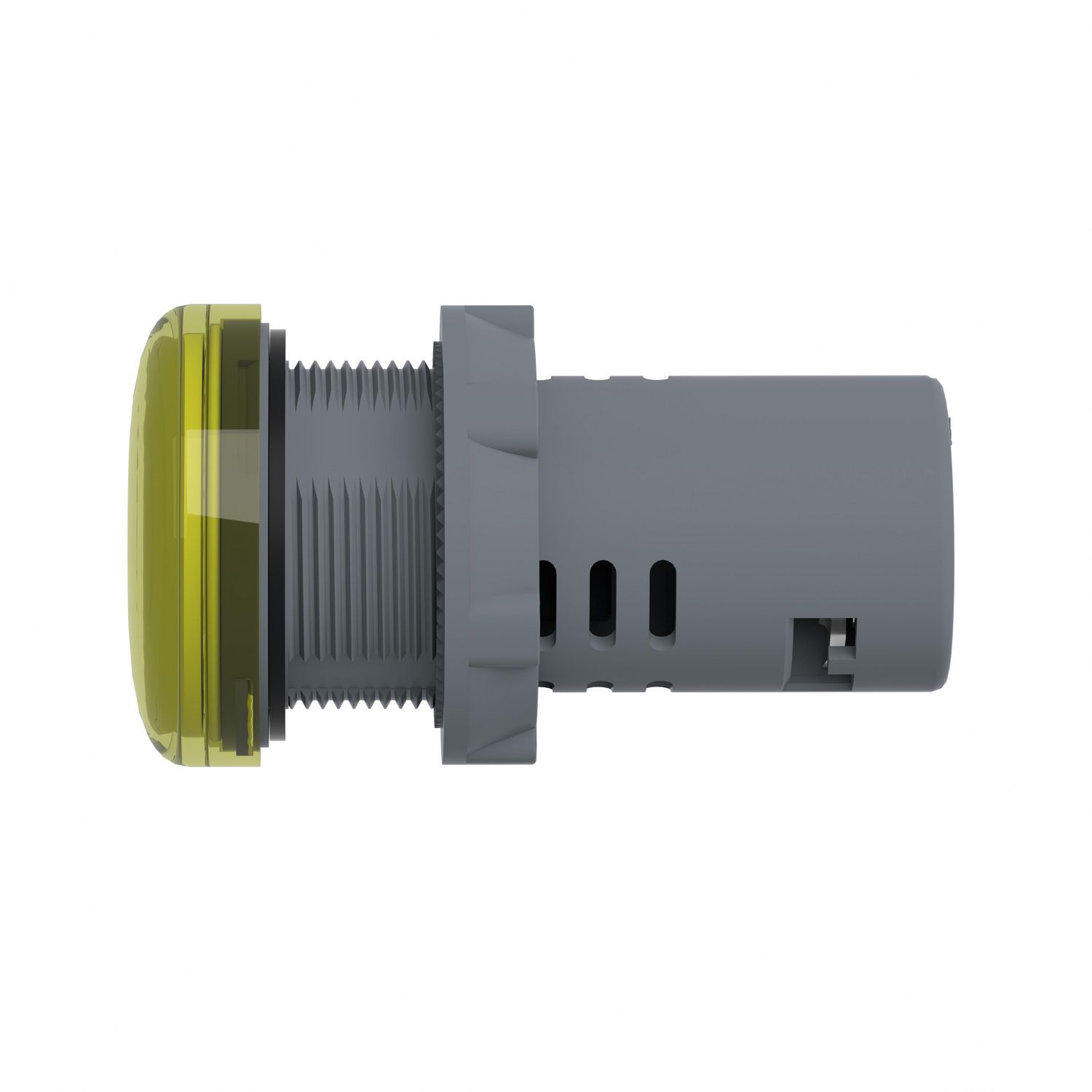 Picture of Monolithic pilot light, Easy Harmony XA2E, plastic, yellow, 22mm, integral LED, screw clamp terminals, 110V AC DC, anti interference