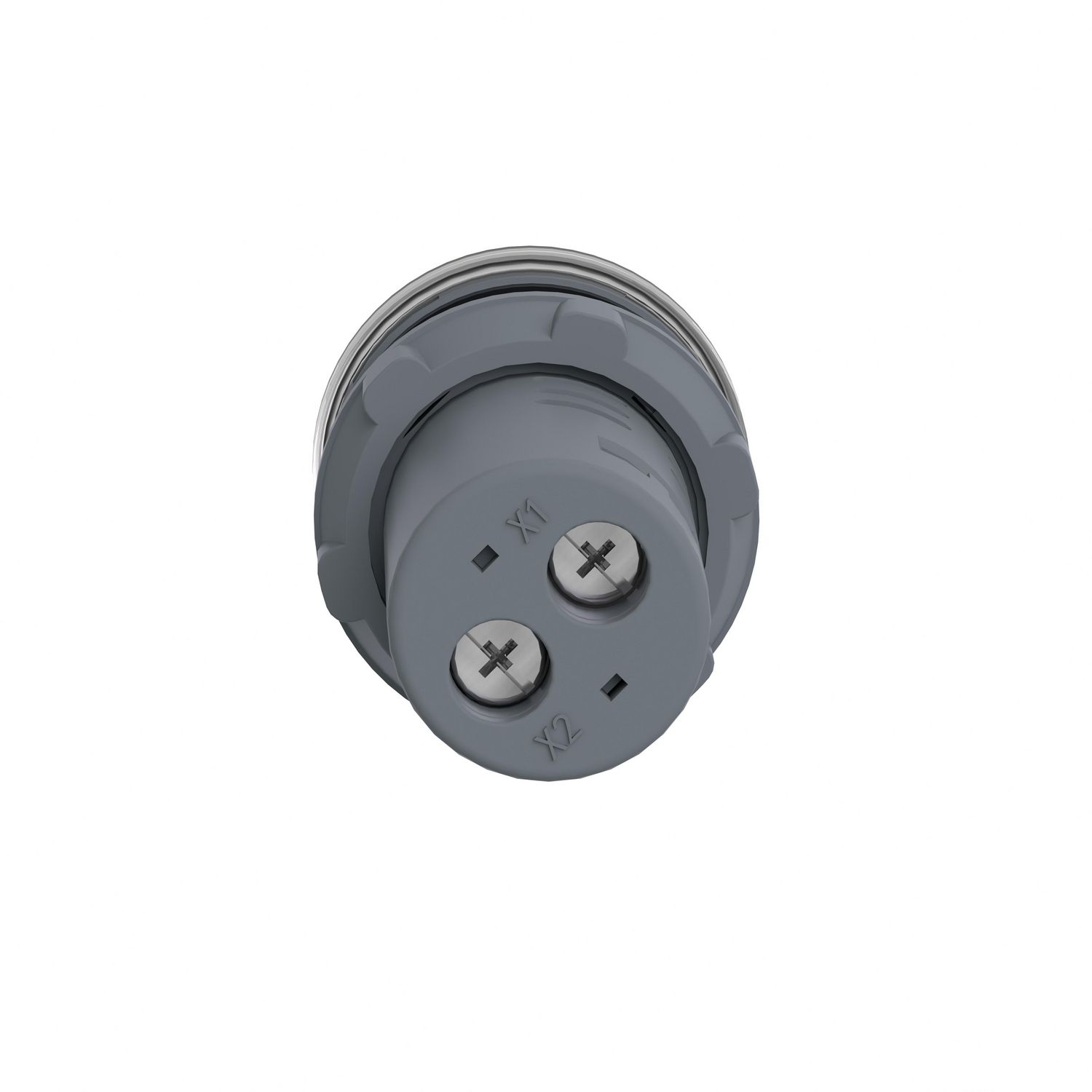 Picture of Monolithic pilot light, Easy Harmony XA2, plastic, white, 22mm, integral LED, screw clamp terminals, 220V DC