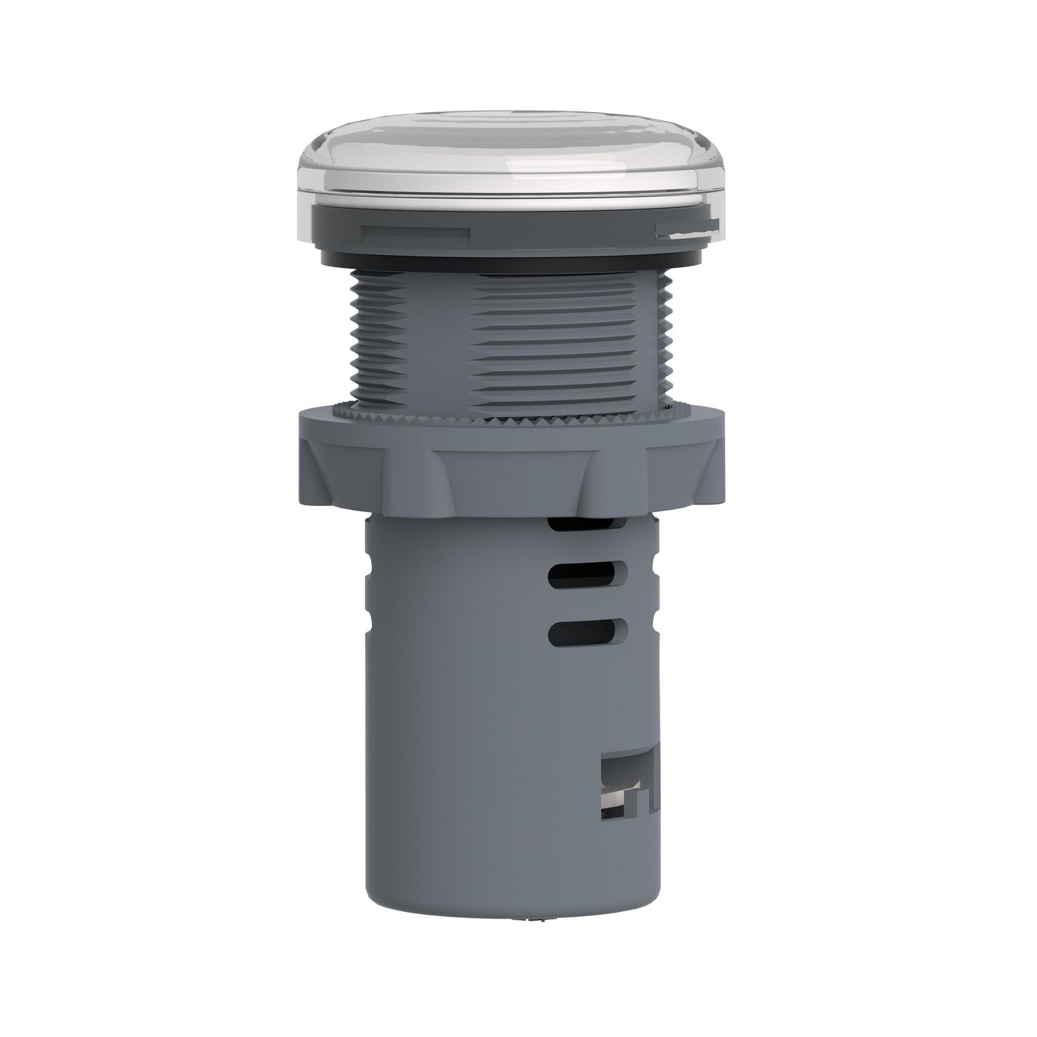 Picture of Monolithic pilot light, Easy Harmony XA2, plastic, white, 22mm, integral LED, screw clamp terminals, 220V DC