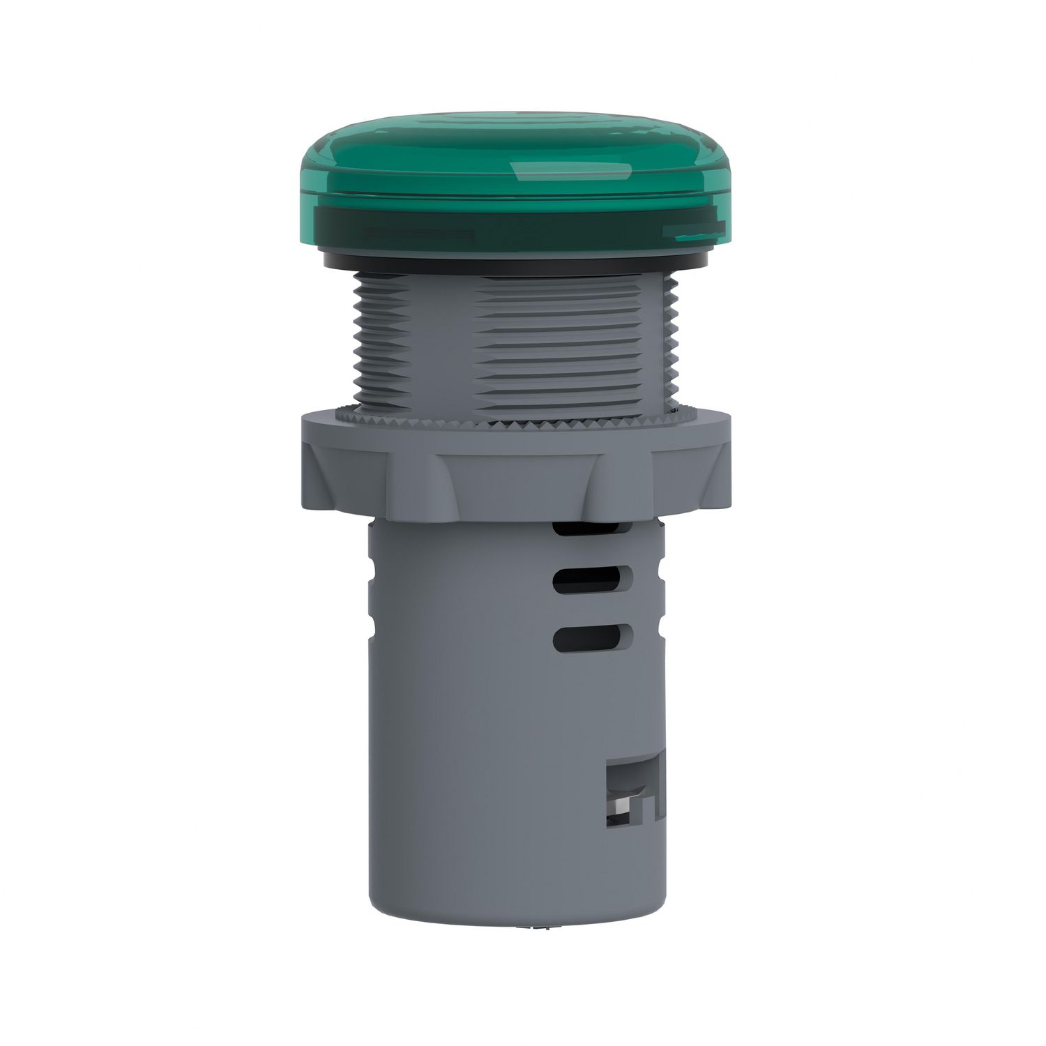 Picture of Monolithic pilot light, Easy Harmony XA2, plastic, green, 22mm, integral LED, screw clamp terminals, 220V DC