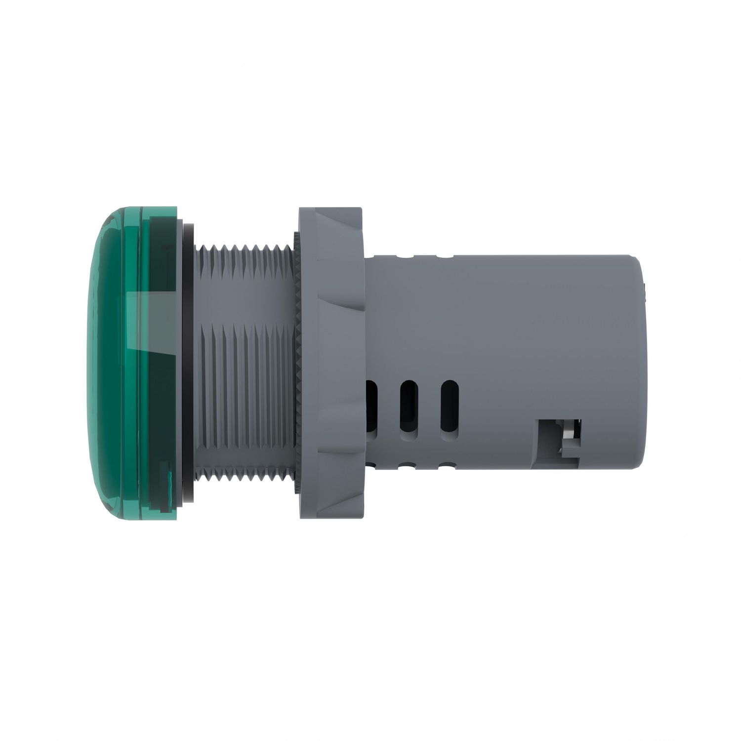 Picture of Monolithic pilot light, Easy Harmony XA2, plastic, green, 22mm, integral LED, screw clamp terminals, 220V DC