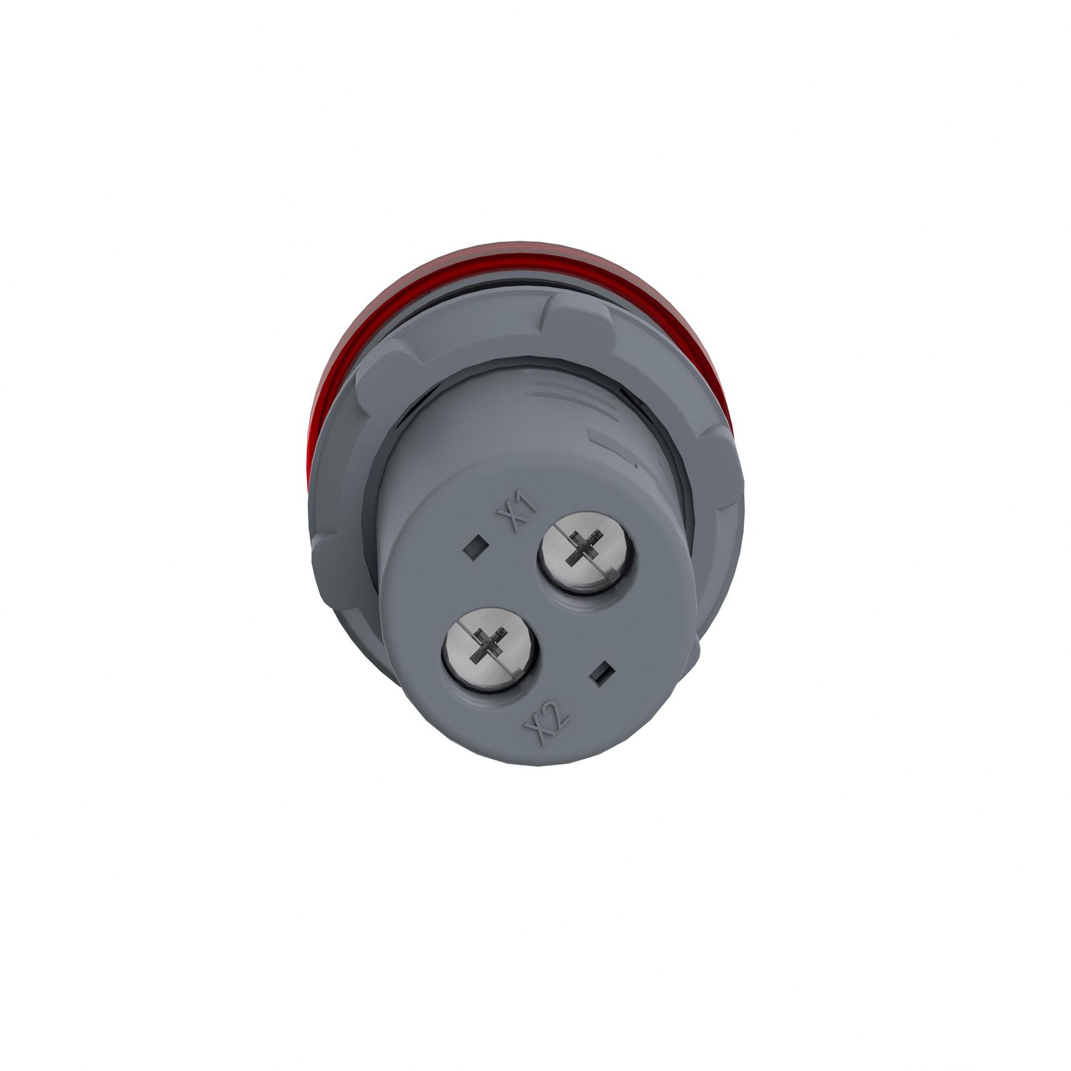 Picture of Monolithic pilot light, Easy Harmony XA2, plastic, red, 22mm, integral LED, screw clamp terminals, 220V DC