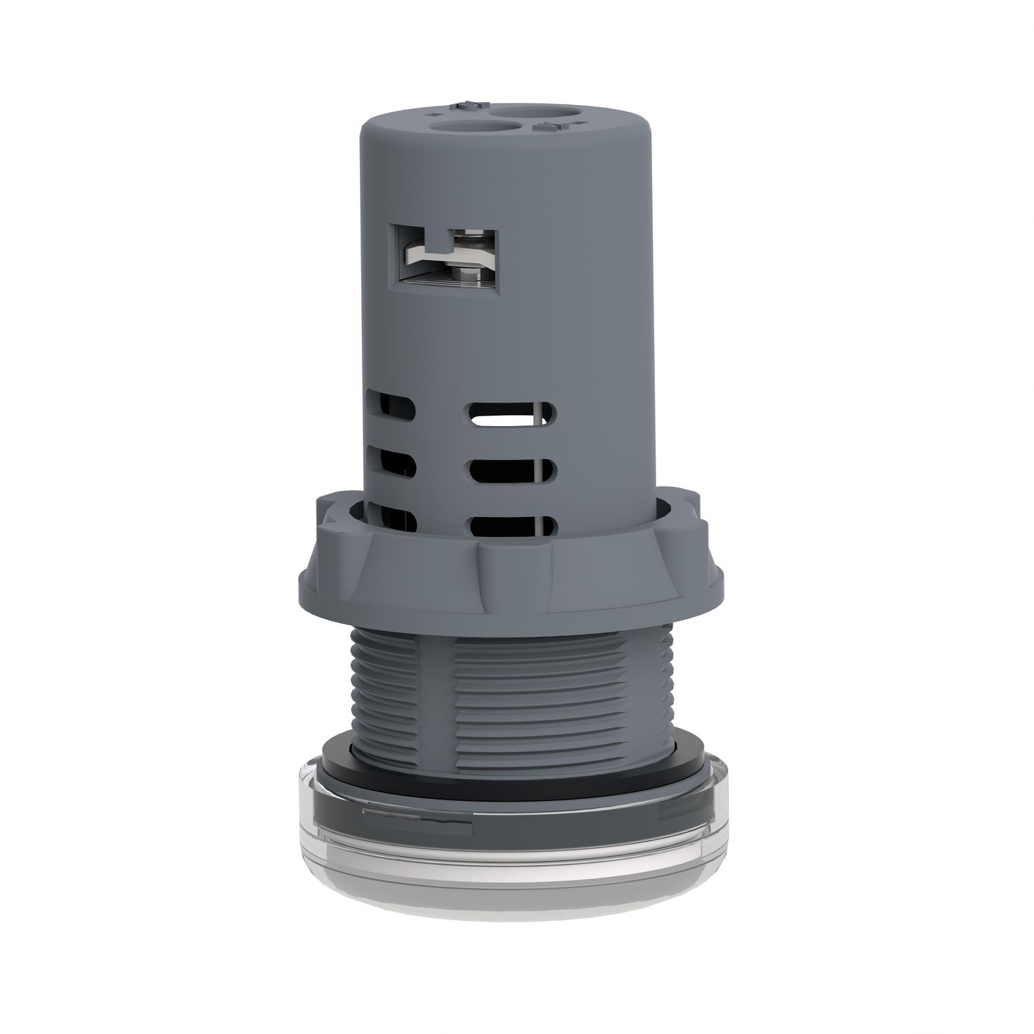 Picture of Monolithic pilot light, Easy Harmony XA2, plastic, white, 22mm, integral LED, screw clamp terminals, 380…400V AC, anti interference