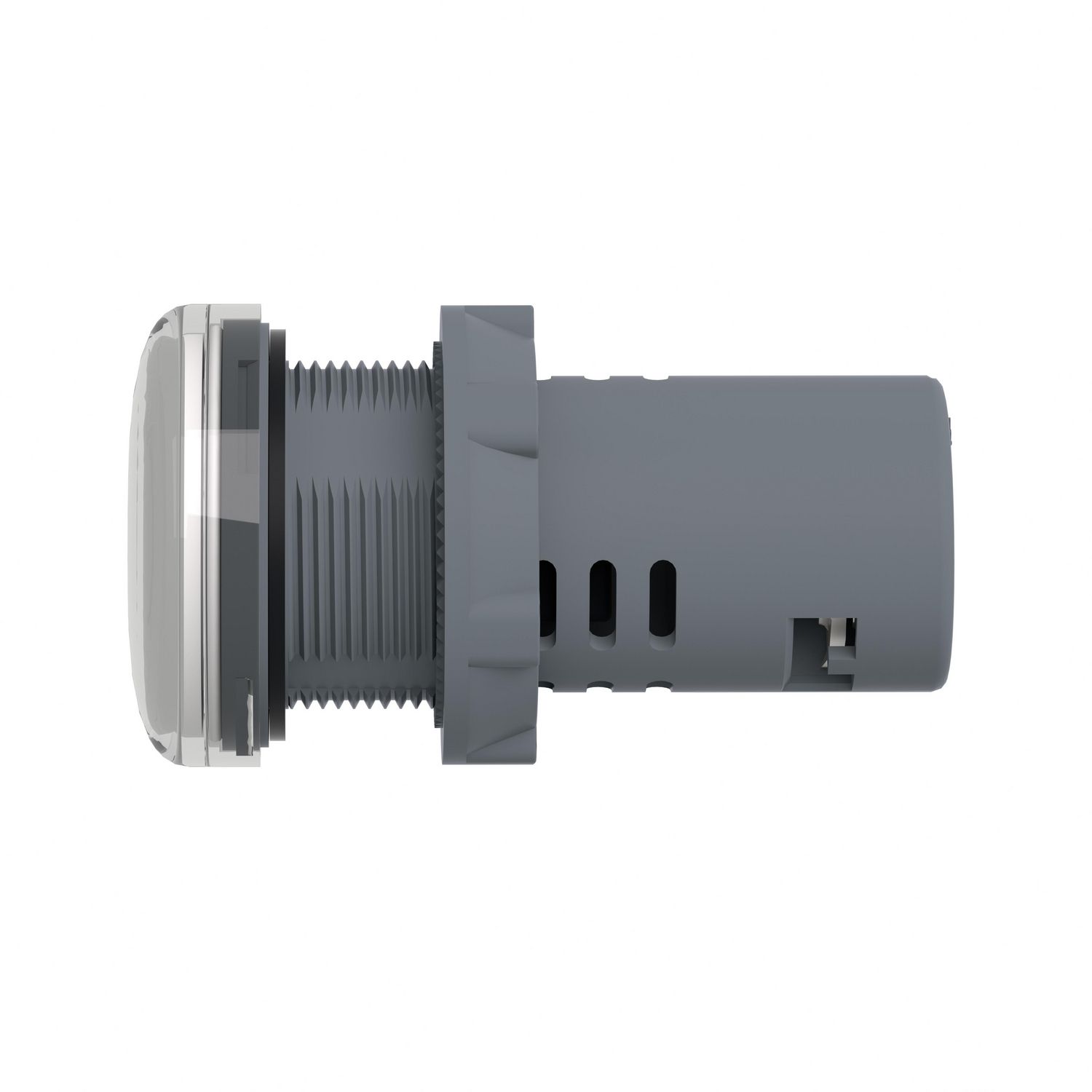 Picture of Monolithic pilot light, Easy Harmony XA2, plastic, white, 22mm, integral LED, screw clamp terminals, 380…400V AC, anti interference