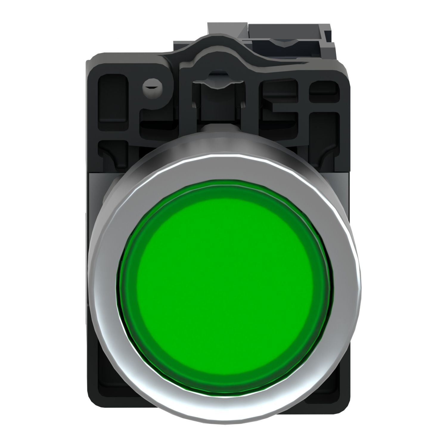 Picture of Comp ill PB plast green flush 24V 1NO