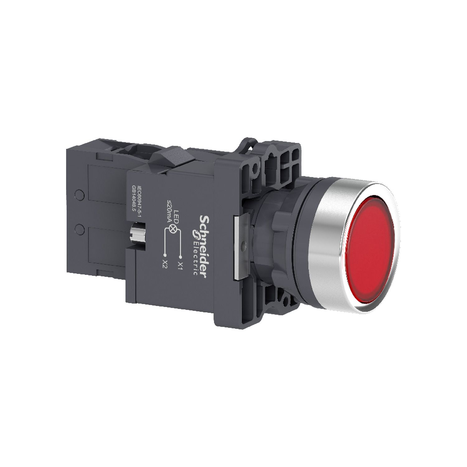 Picture of Comp ill PB plast red flush 220V 1NO