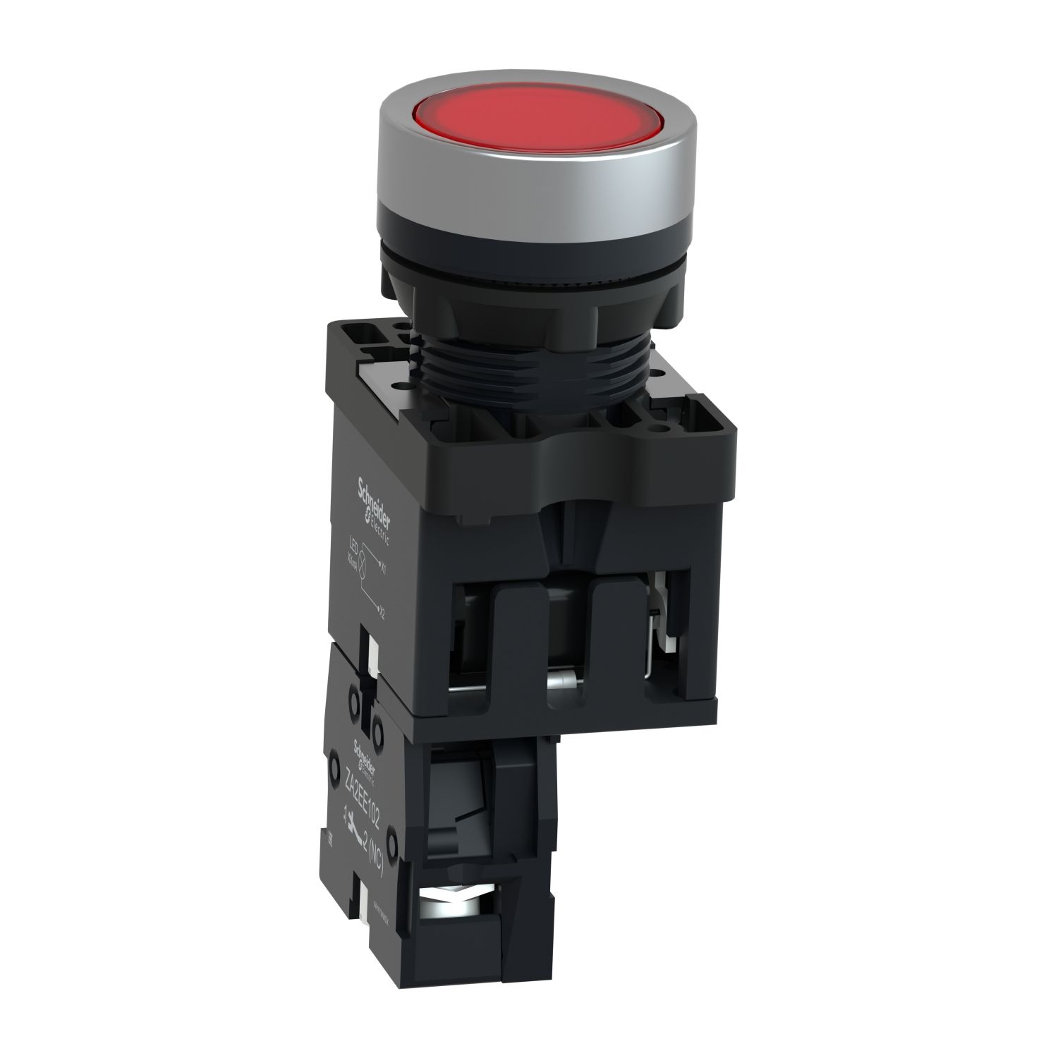 Picture of Comp ill PB plast red flush 220V 1NC
