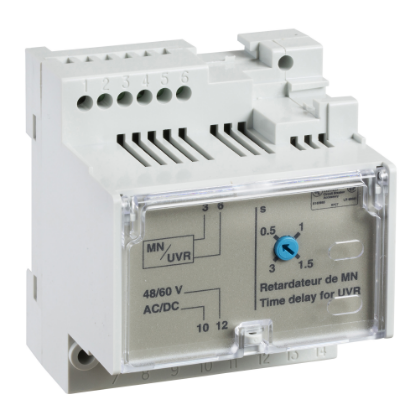 Picture of MN delay unit, MasterPact NT/NW, ComPacT NS, adjustable time delay 0.5s to 3s, 380/480VAC 50/60Hz, spare part