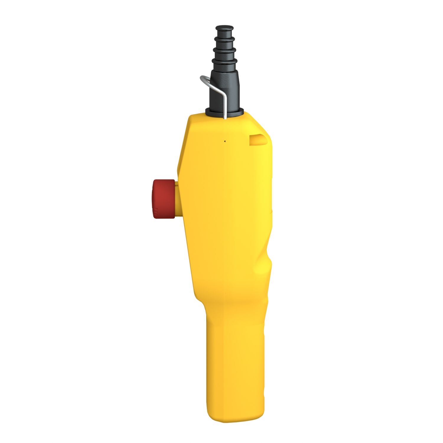 Picture of Pendant control station, Harmony XAC, plastic, yellow, pistol grip, 2 push buttons with NO+NC, 1 emergency stop NC