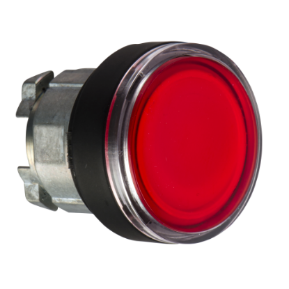 Picture of Head for illuminated push button, Harmony XB4, red flush pushbutton Ø22 mm spring return BA9s bulb