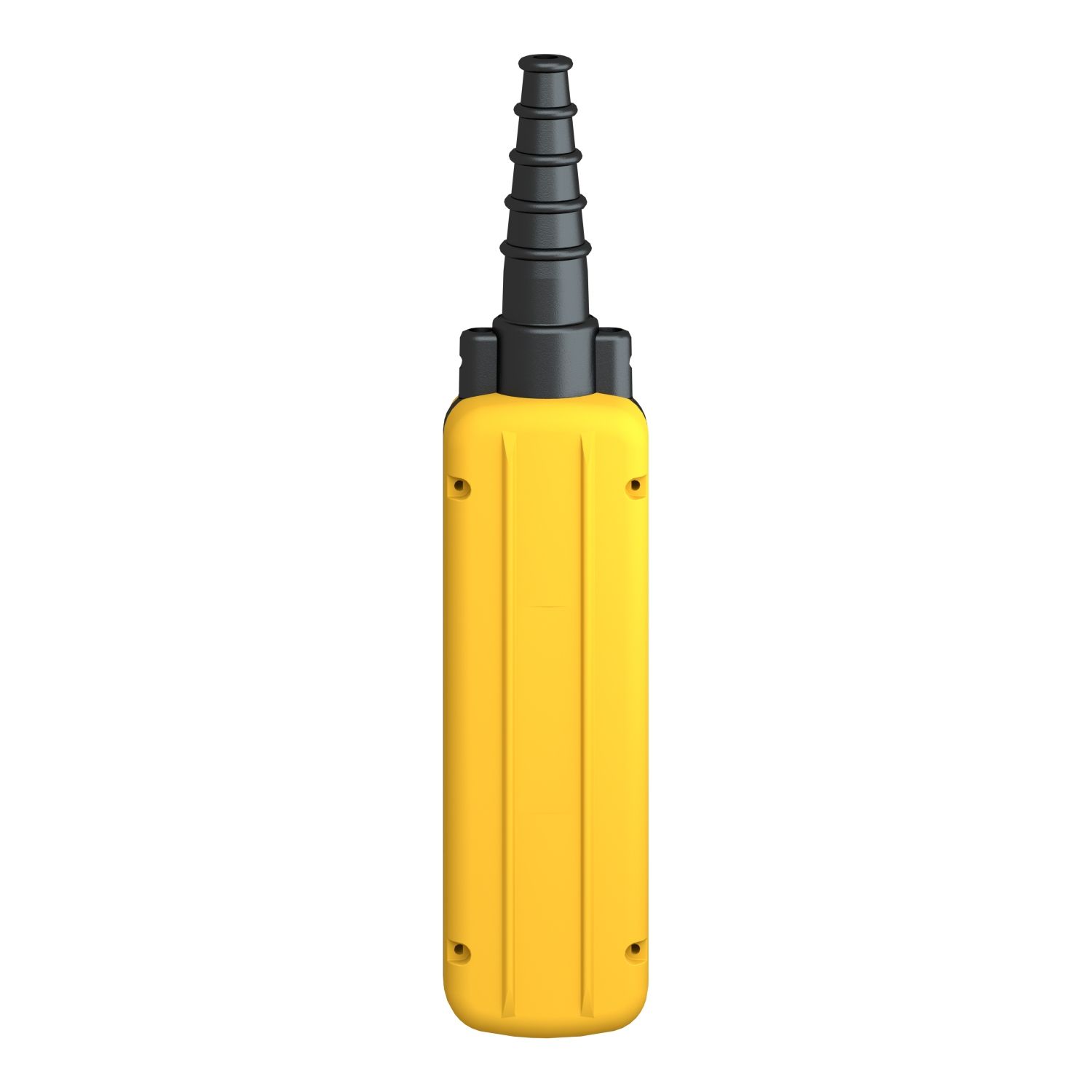 Picture of Pendant control station, Harmony XAC, plastic, yellow, 4 push buttons with NO+NC, 1 emergency stop NC