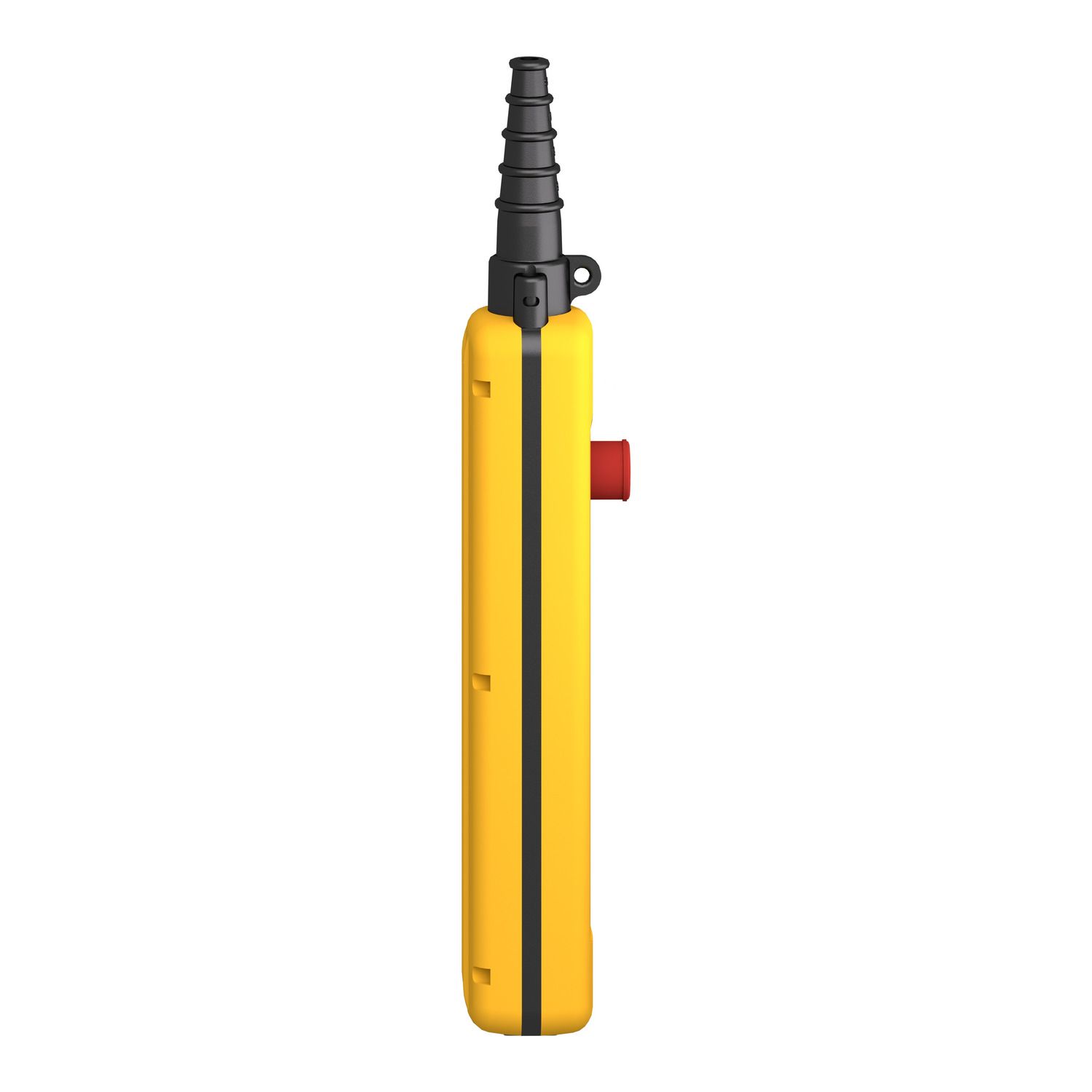 Picture of Pendant control station, Harmony XAC, plastic, yellow, 7 push buttons 2NO + 1NC, 1 emergency stop 40mm trigger blank 1NC, 2 speeds