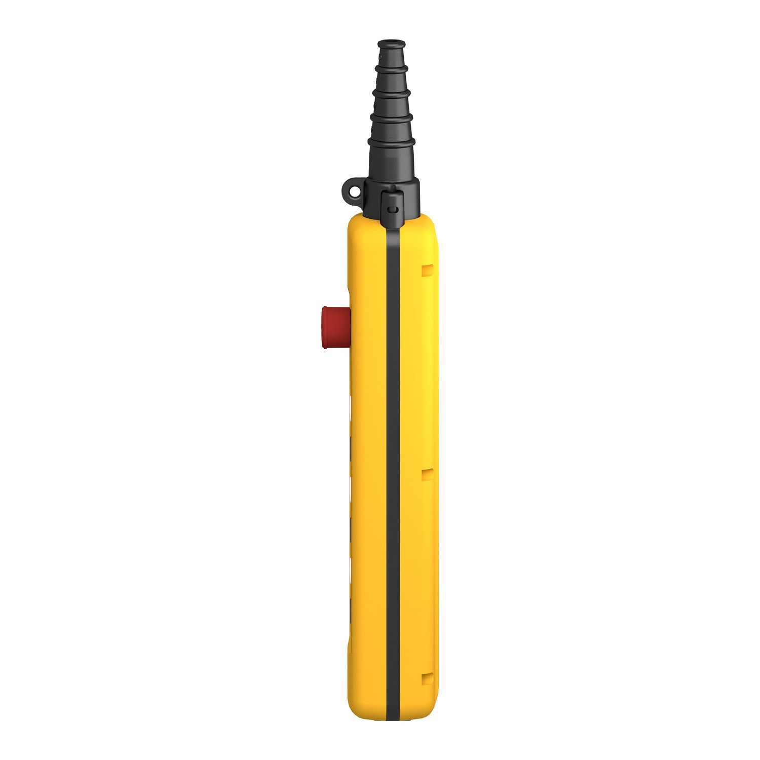 Picture of Pendant control station, Harmony XAC, plastic, yellow, 7 push buttons 2NO + 1NC, 1 emergency stop 40mm trigger blank 1NC, 2 speeds