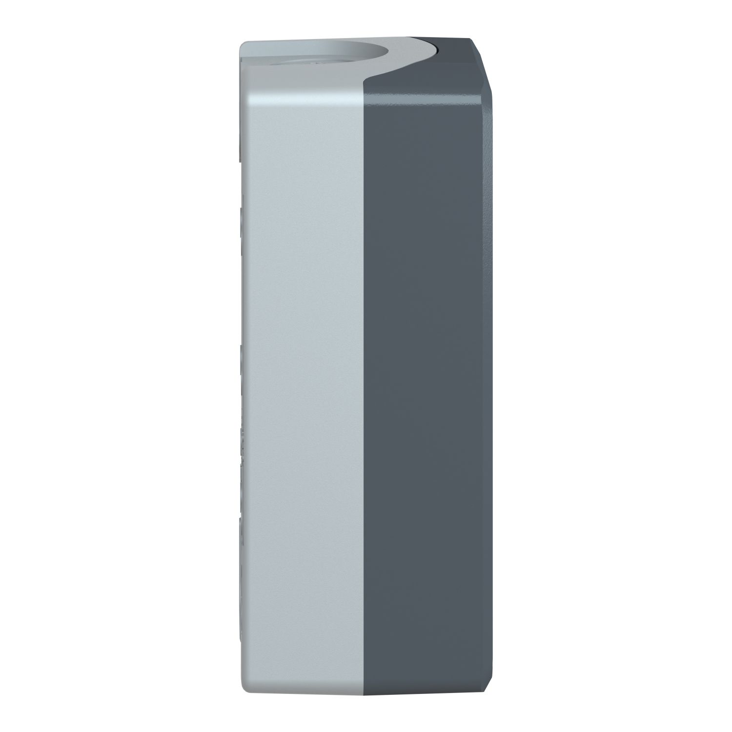 Picture of Empty control station, Harmony XALD XALK, plastic, dark grey lid, light grey base, 3 cut out