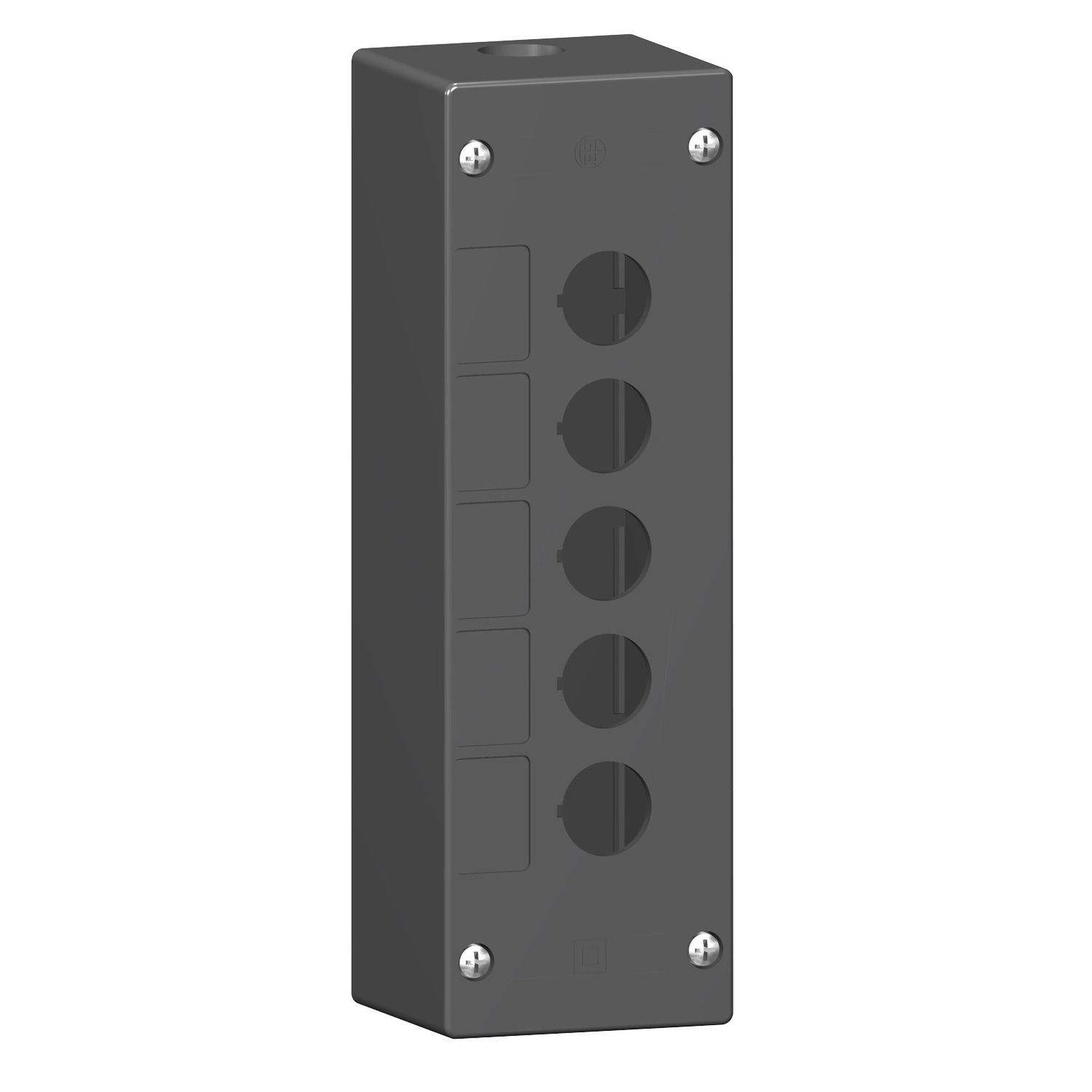 Picture of Empty control station, Harmony XALG, mineral reinforced polyamide, black, 5 cut outs, for severe environments