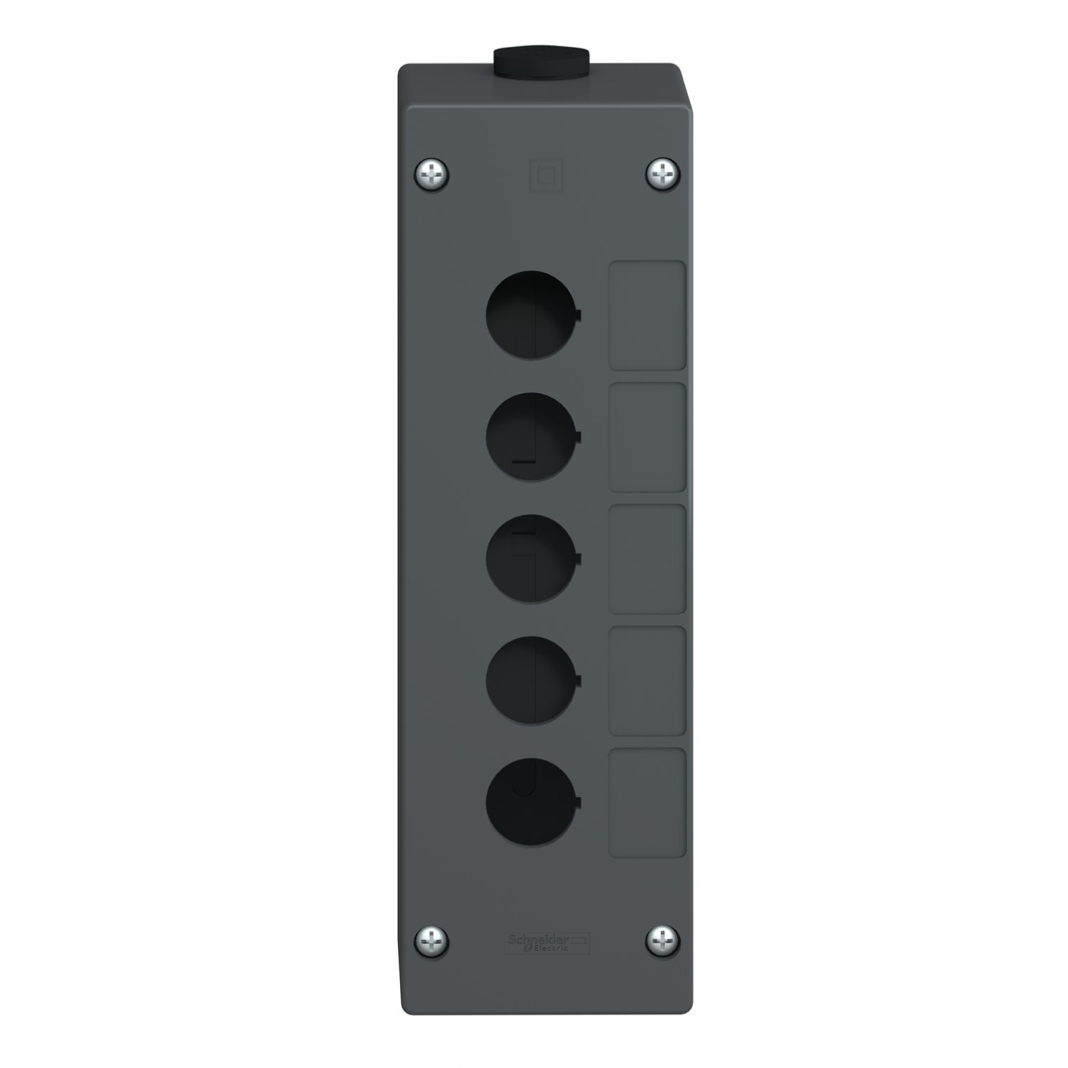 Picture of Empty control station, Harmony XALG, mineral reinforced polyamide, black, 5 cut outs, for severe environments